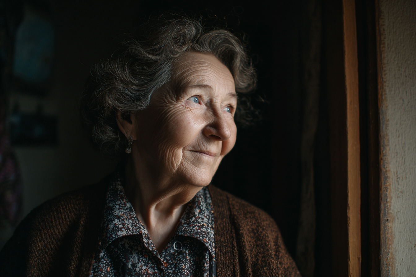 An older woman smiling | Source: Midjourney