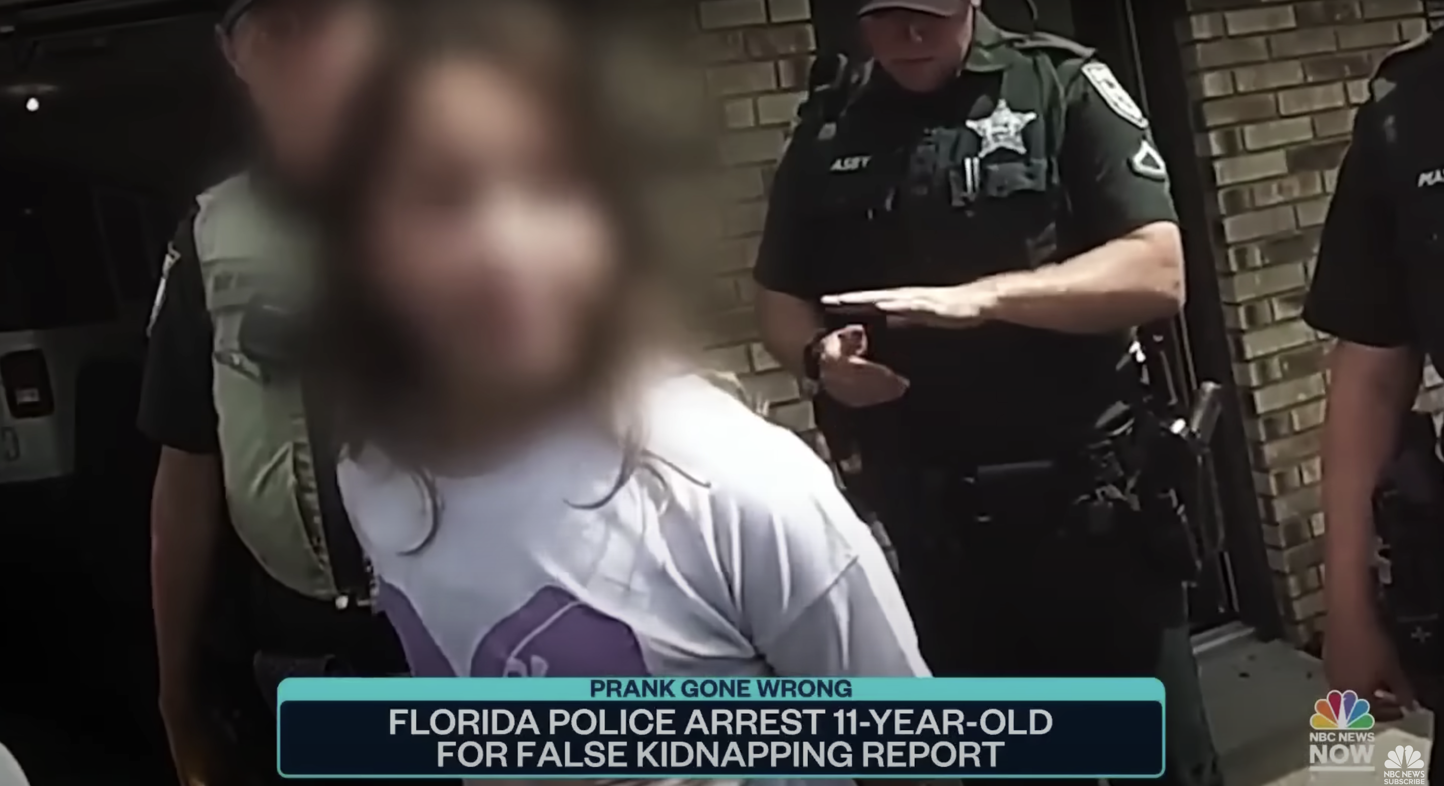 Eine Nahaufnahme des 11-jährigen Mädchens aus Florida, dem vor ihrem Haus Handschellen angelegt worden waren | Quelle: youtube.com/NBC News