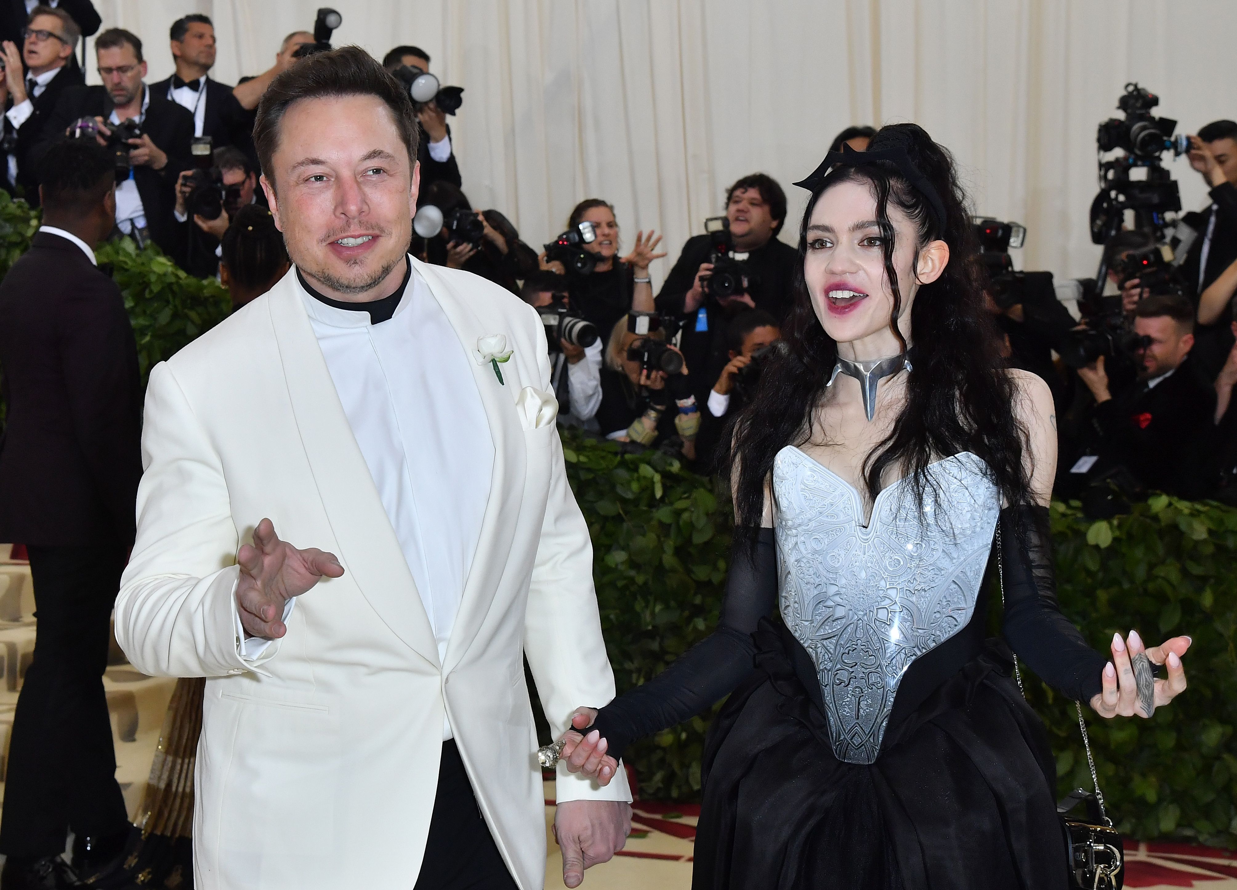 Elon Musk and Grimes arrive for the Met Gala at the Metropolitan Museum of Art in New York, on May 7, 2018 | Source: Getty Images