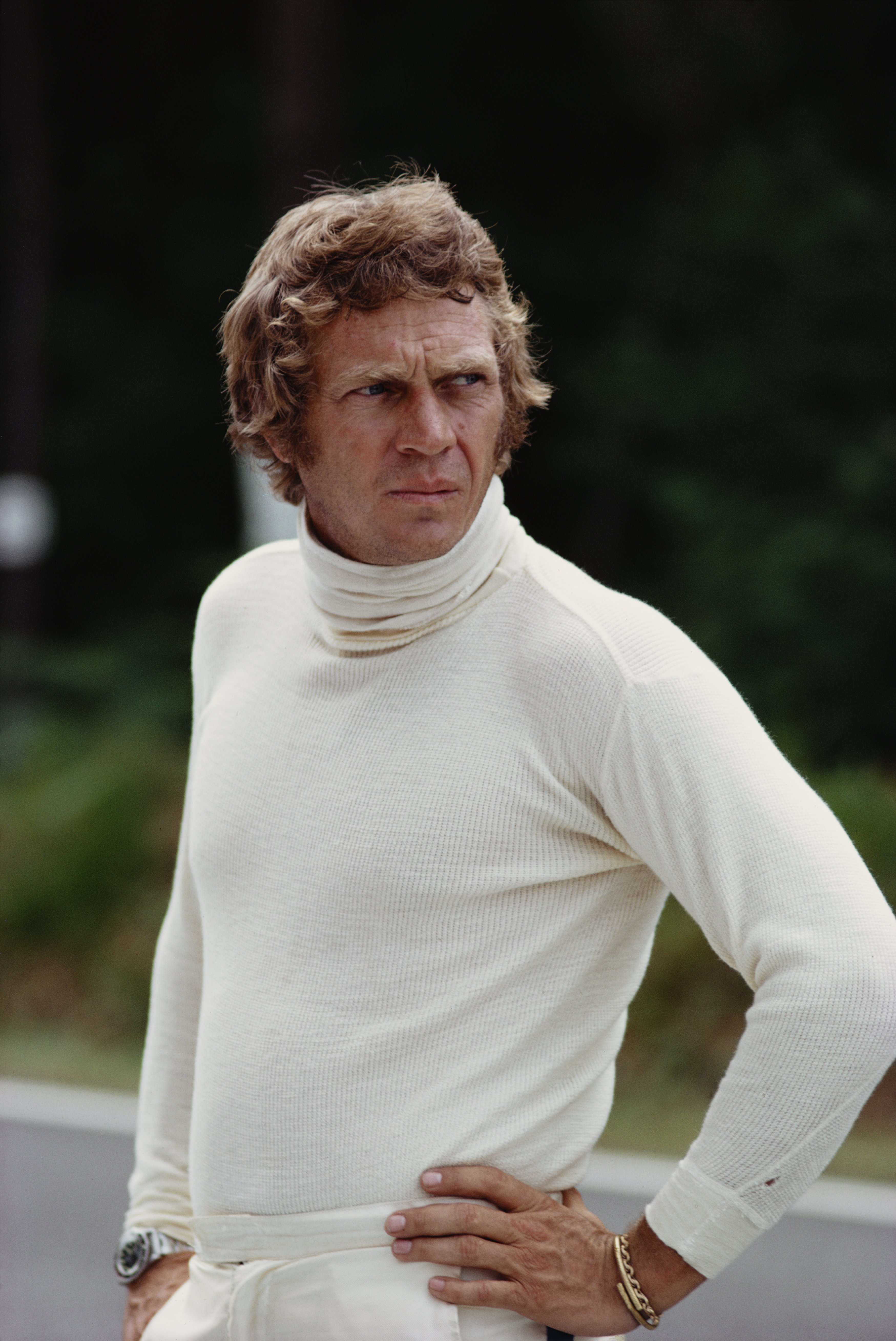 Steve McQueen in the movie "Le Mans" in 1971. |  Source: Getty Images