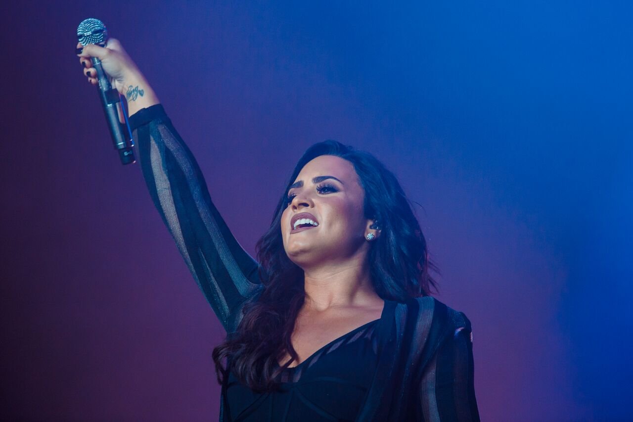 Pop star Demi Lovato in concert/ Source: Getty Images