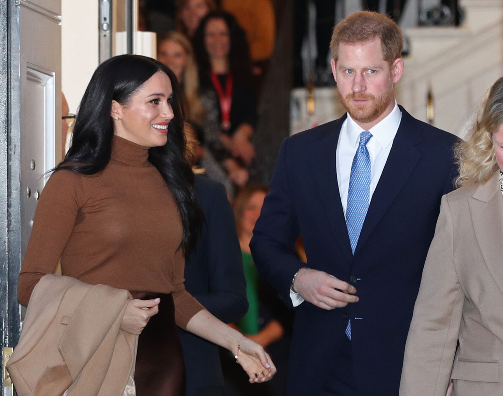 Duchess Meghan and Prince Harry visit Canada House, central London. | Source: Getty Images