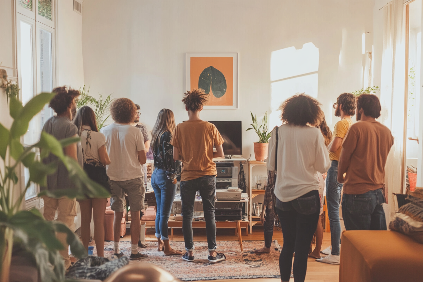 People standing in a living room | Source: Midjourney