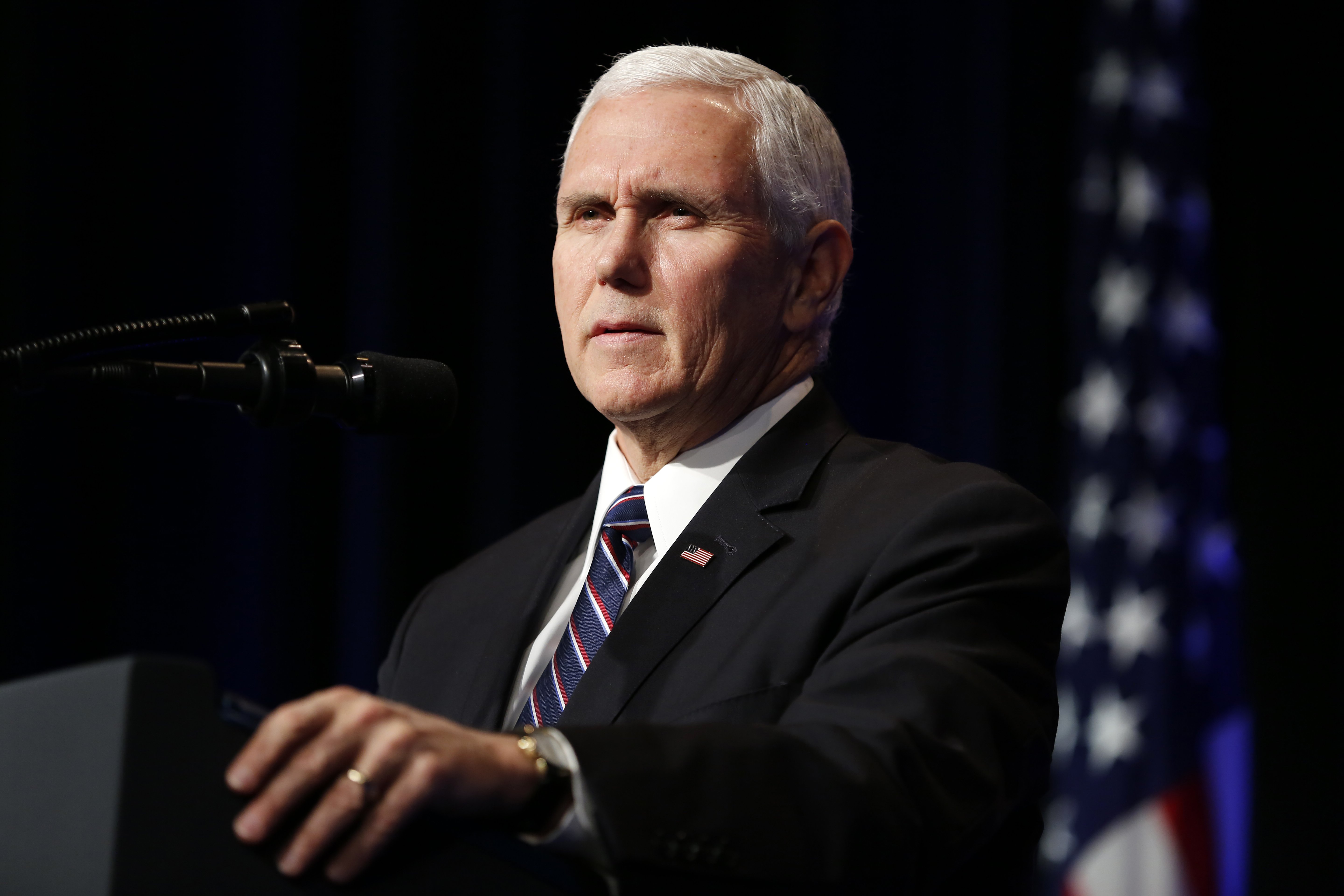  Vice President Mike Pence speaks during a Missile Defense Review announcement on January 17, 2019 at the Pentagon, in Arlington, Virginia | Photo: GettyImages