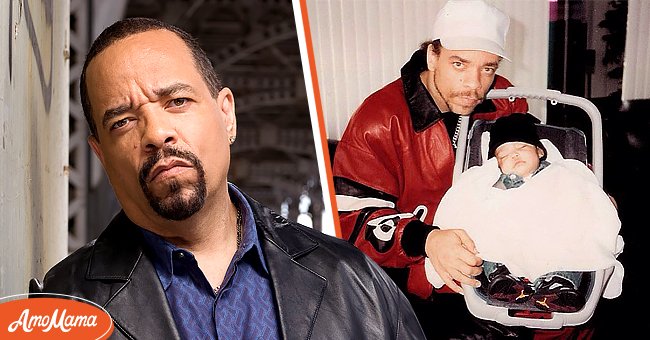 Ice-T as Det. Odafin "Fin" Tutuola in "Law & Order: Special Victims Unit" in August 2008 [left]. Ice-T and his son Tracy Jr. in 1991 [right] | Photo: Getty Images - Instagram.com/darleneog_ortiz