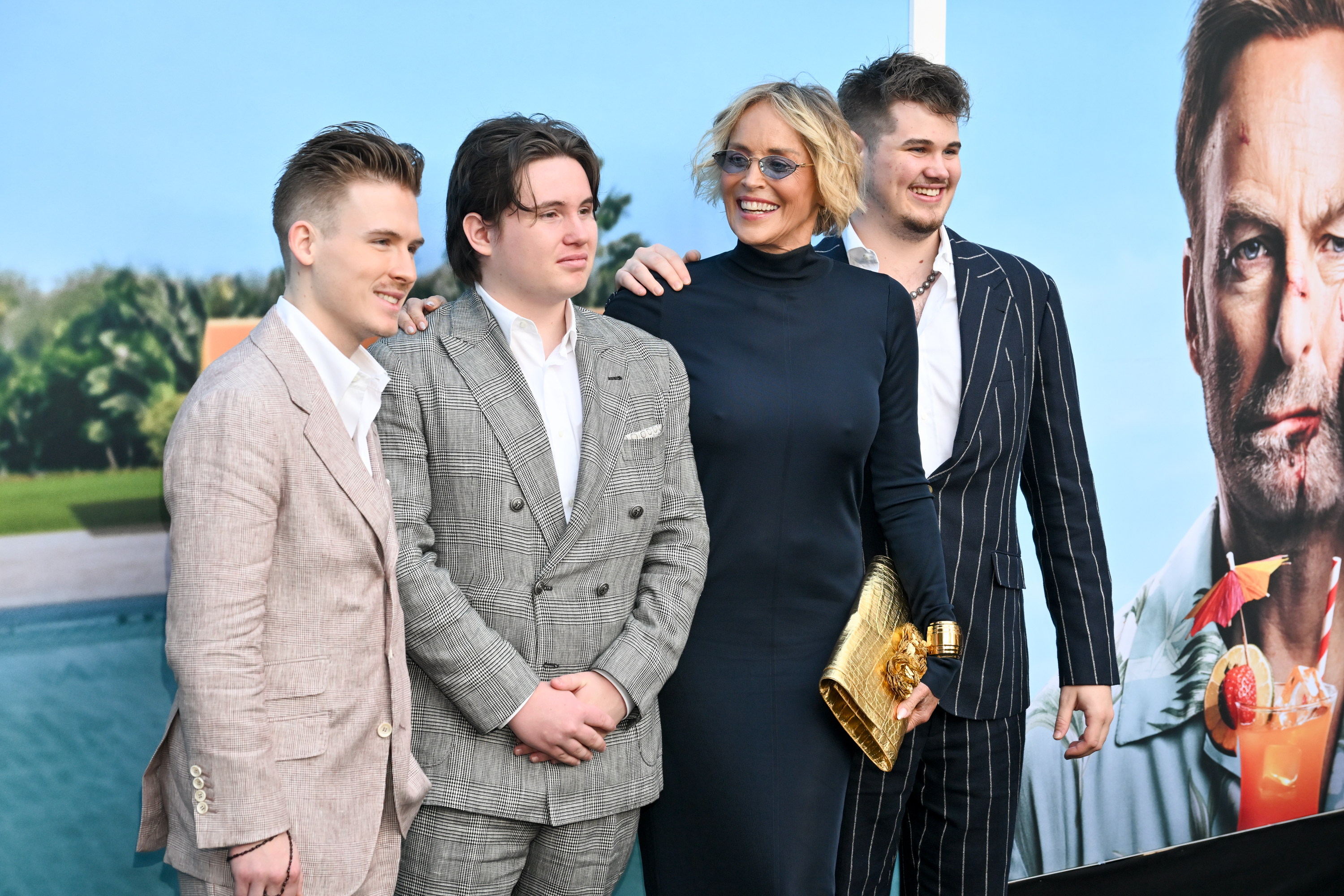 Roan, Quinn, Sharon, and Laird Stone attend the premiere of Universal Pictures' "Nobody 2" on August 11, 2025 | Source: Getty Images