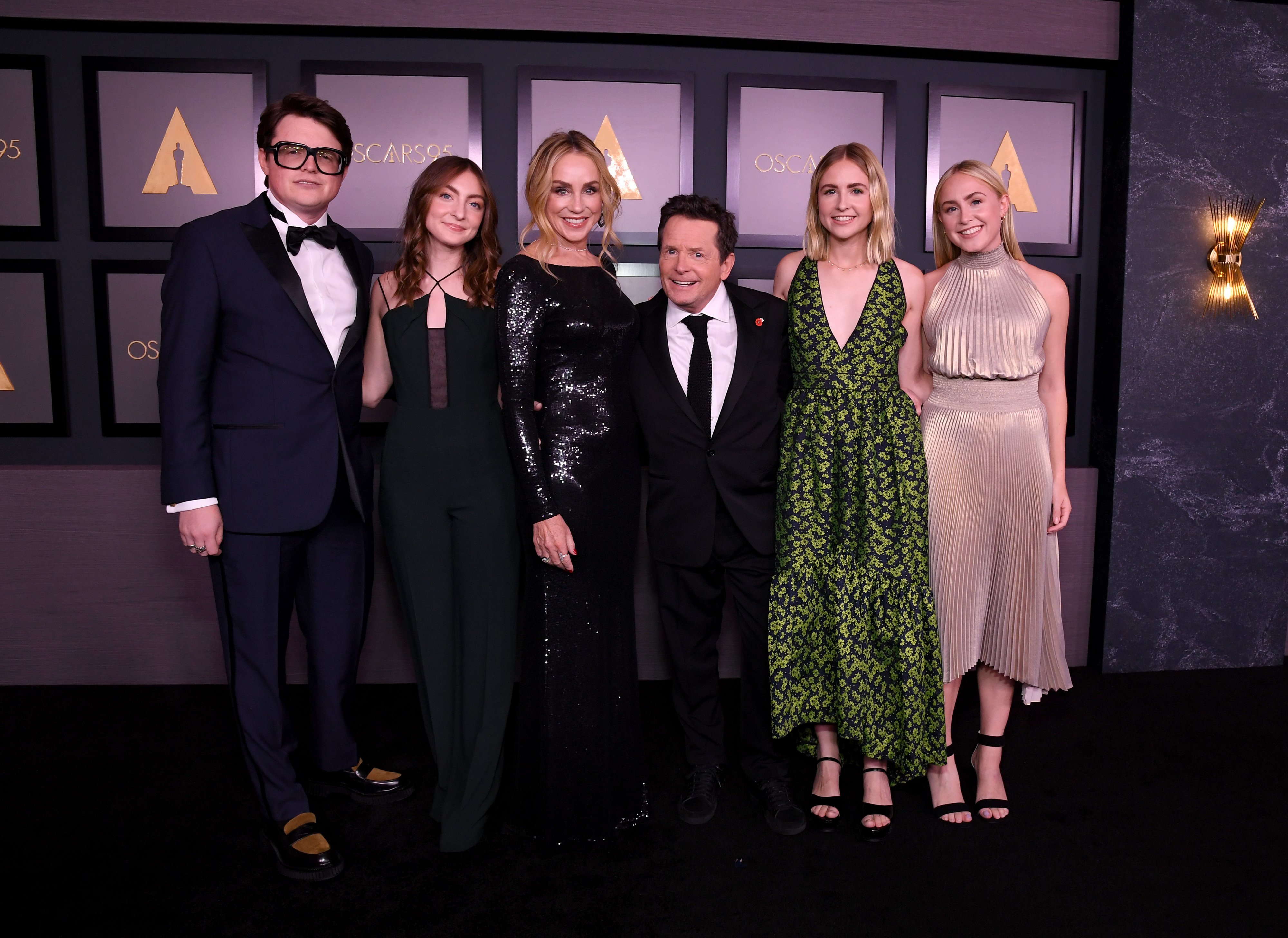 Sam Fox, Esme Fox, Tracy Pollan, Michael J. Fox, Aquinnah Fox, and Schuyler Fox attend the Academy of Motion Picture Arts and Sciences 13th Governors Awards at Fairmont Century Plaza on November 19, 2022 in Los Angeles, California | Source: Getty Images 
