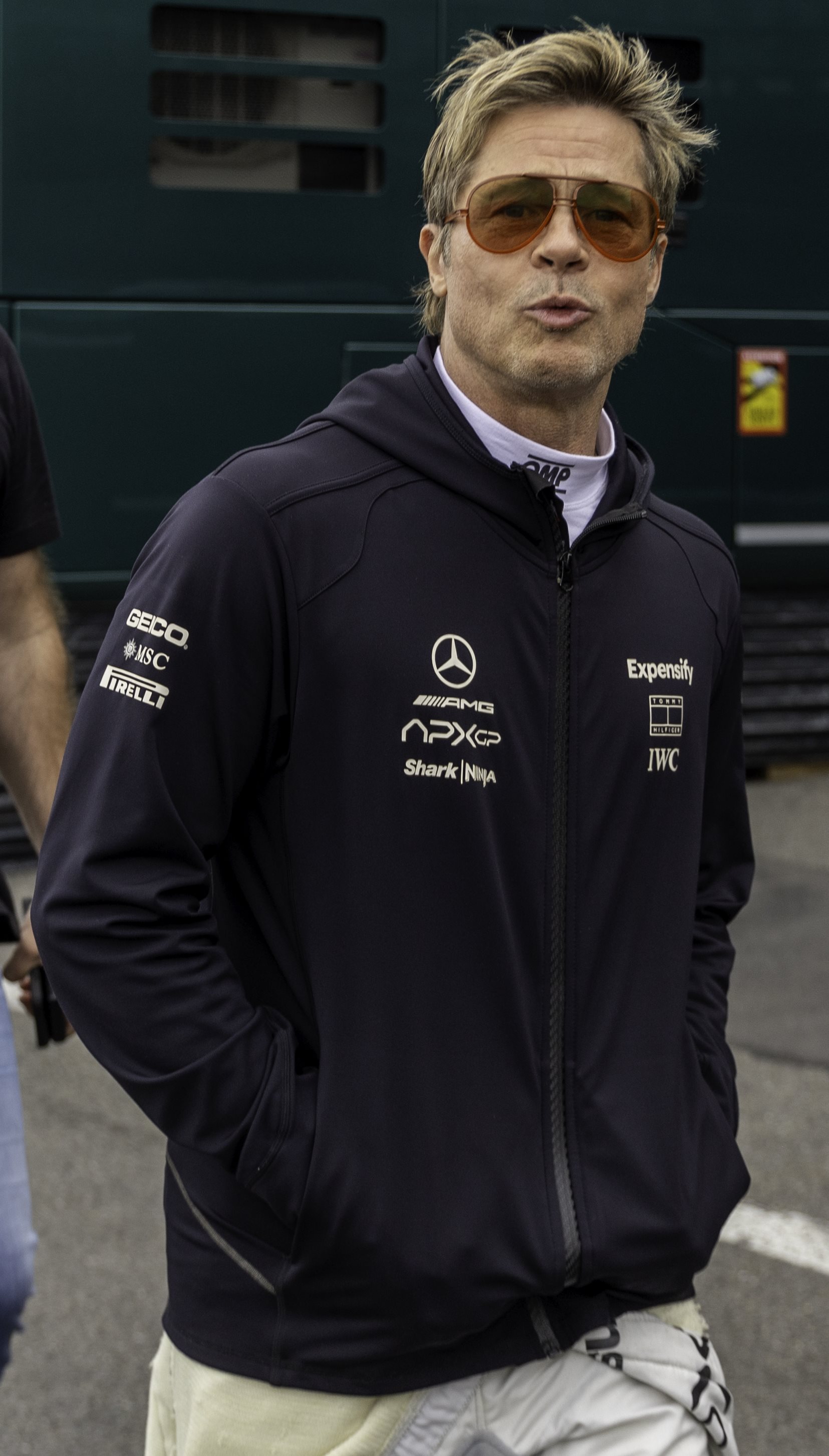 Brad Pitt during the Formula 1 Belgium Grand Prix 2024 on July 25, in Spa-Francorchamps. | Source: Getty Images