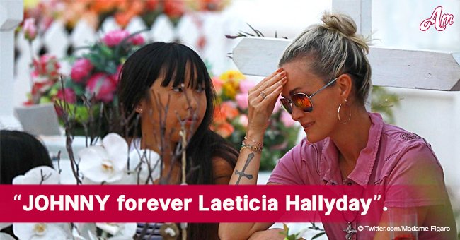 Laeticia Hallyday a de nouveau été sur la tombe de son mari, lui rendant un hommage émouvant