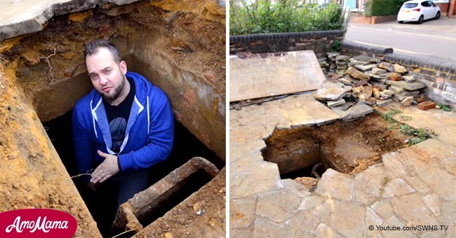 Man finds hole in driveway and accidentally discovers a hidden place