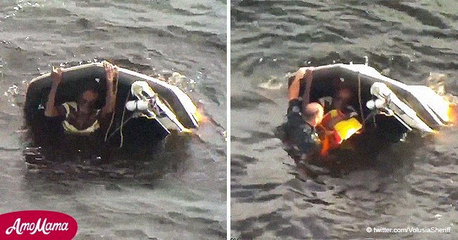 A heart-racing footage shows deputy rush to save elderly man, 72, clinging to boat for dear life