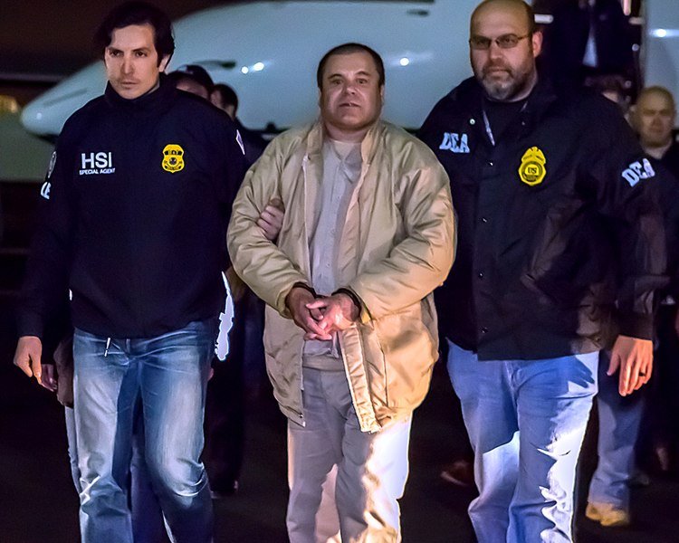 Joaquín "El Chapo" Guzmán, en custodia de los Estados Unidos luego de su extradición de México. | Imagen: Wikipedia