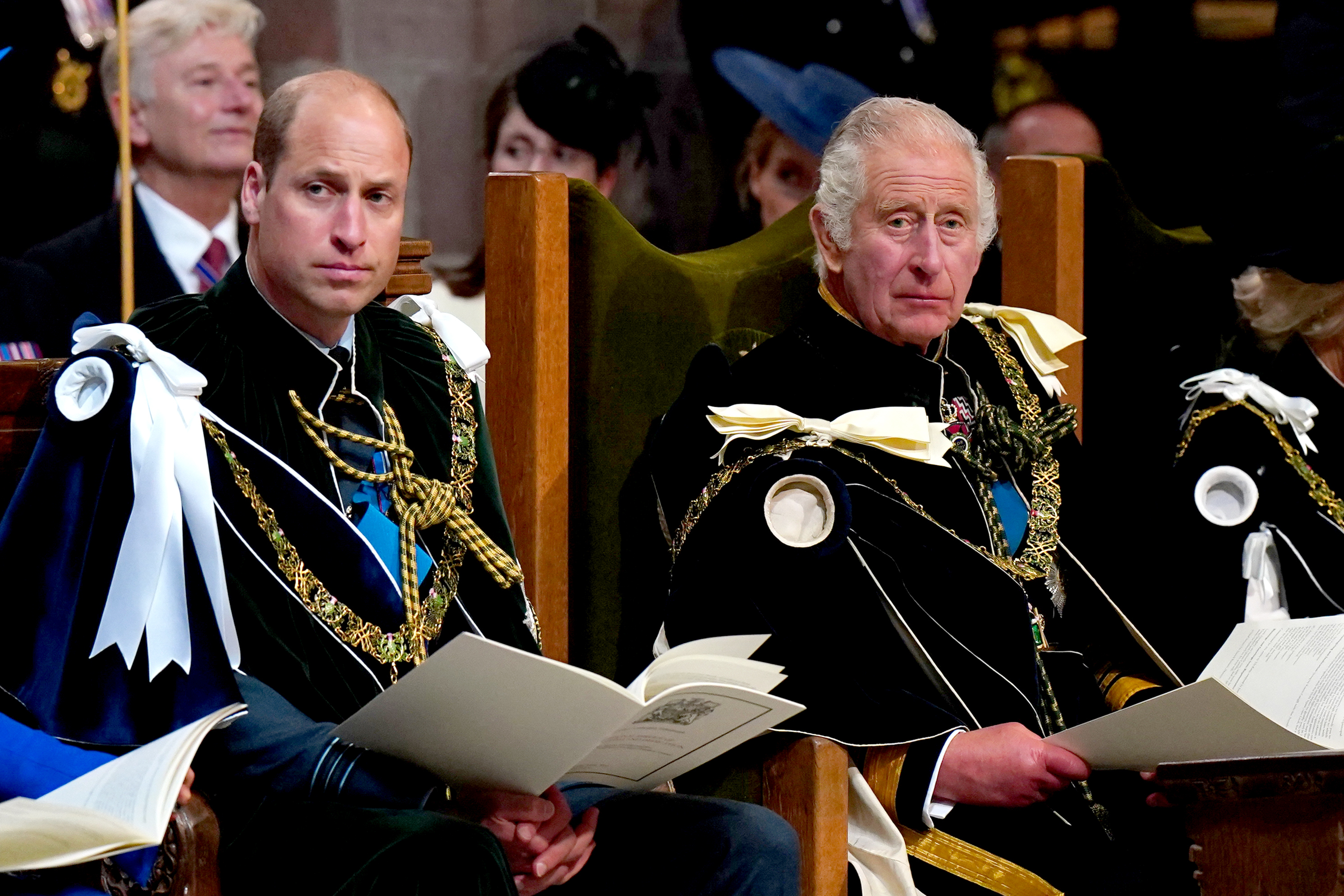 Prince William and King Charles III at the National Service of Thanksgiving and Dedication for King Charles III and Queen Camilla on July 5, 2023, in Edinburgh, Scotland | Source: Getty Images