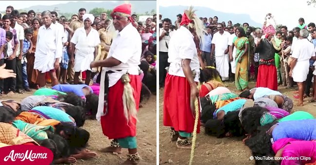 Brutal ritual shows ‘priests’ whipping thousands of kneeling women to rid 'evil spirits'