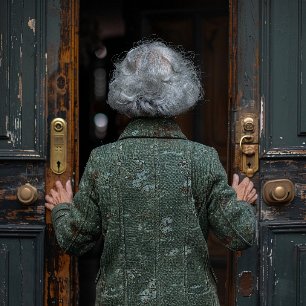 Jane standing on the door | Source: Midjourney