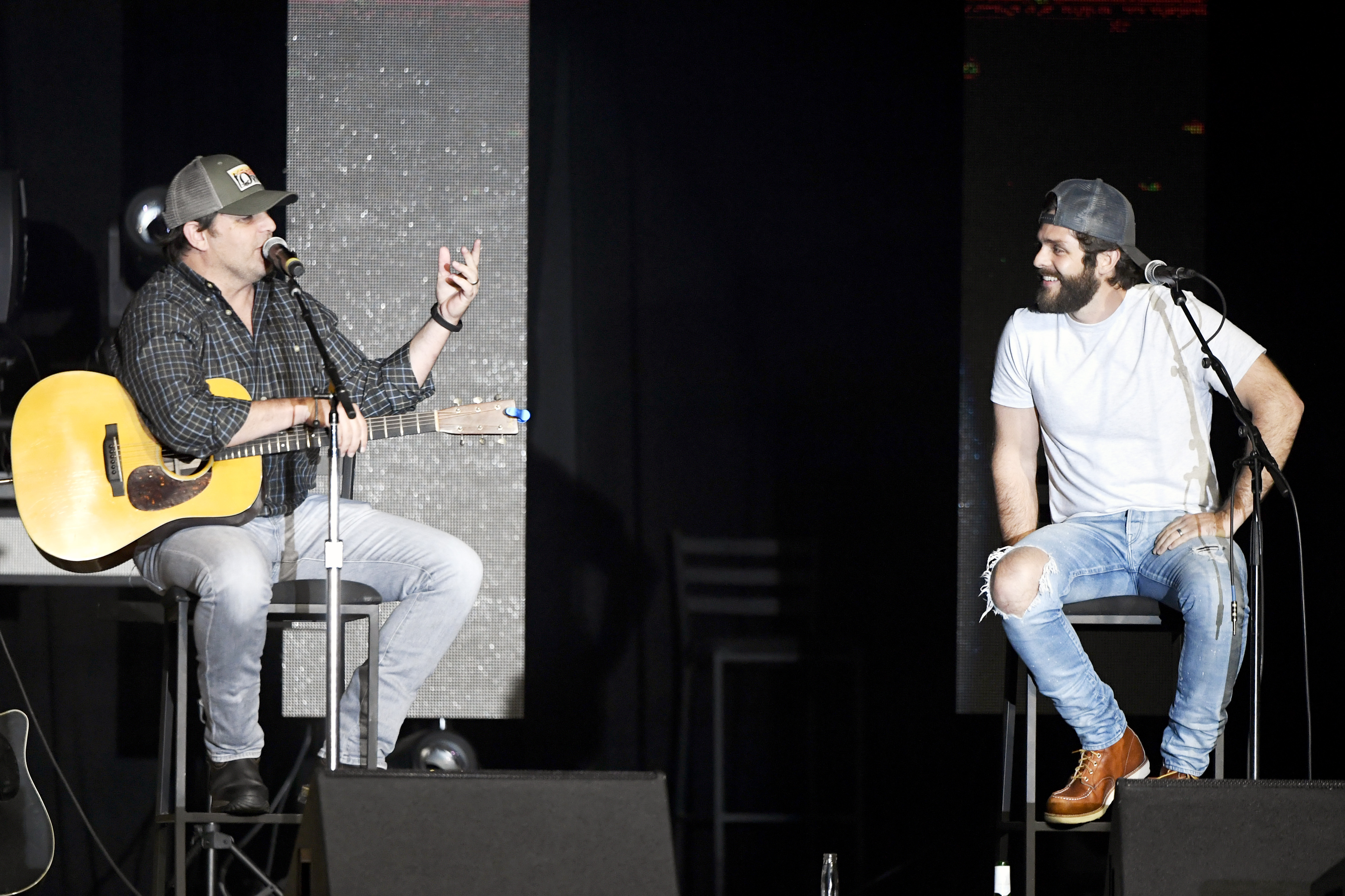 Rhett Akins and Thomas Rhett perform onstage at ACM: Stories, Songs & Stars: A Songwriter's Event Benefiting ACM Lifting Lives on April 5, 2019, in Las Vegas, Nevada | Source: Getty Images