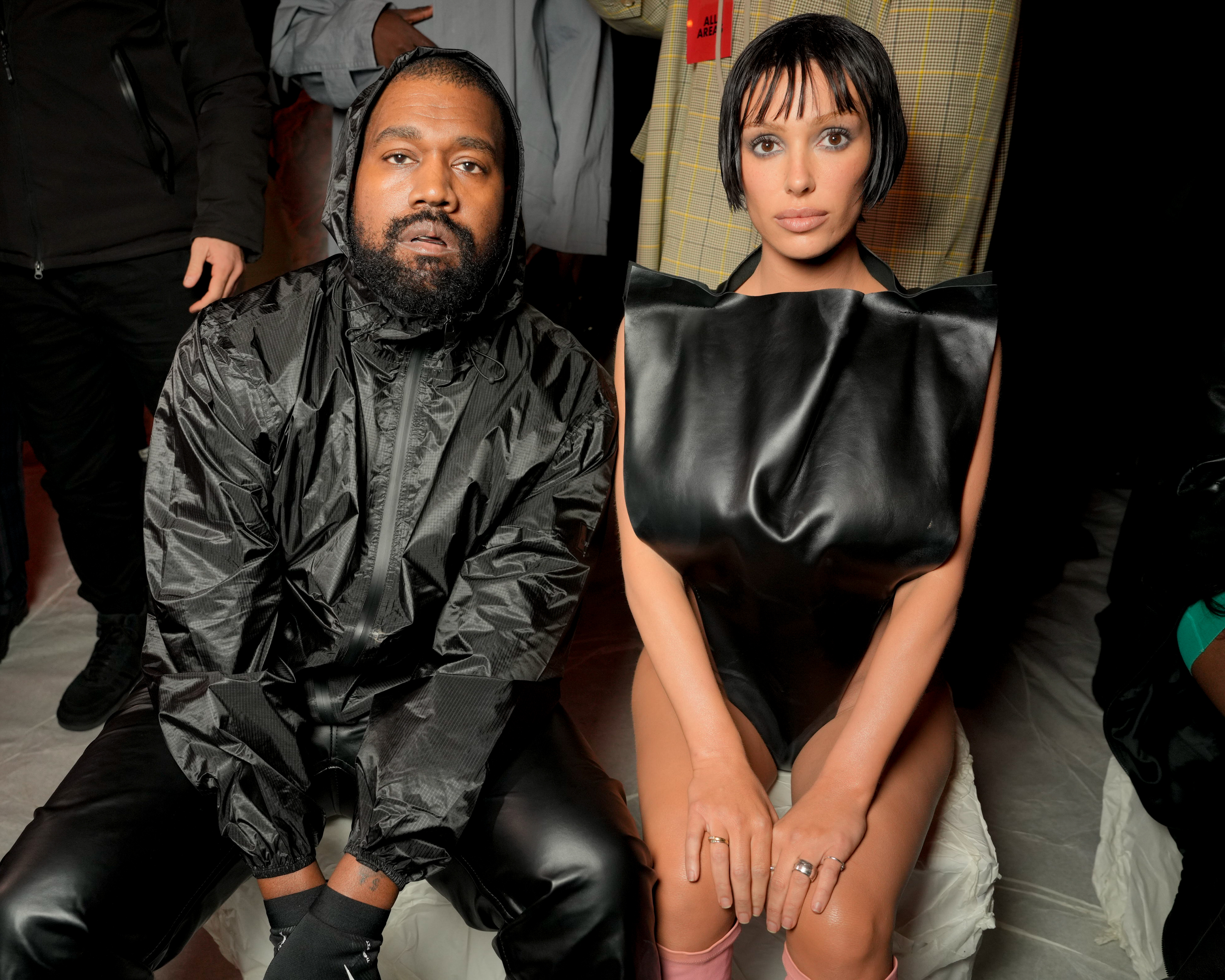 Kanye West and Bianca Censori attend the Marni RTW Fall fashion show during Milan Ready to Wear Fashion Week on February 23, 2024, in Milan, Italy | Source: Getty Images