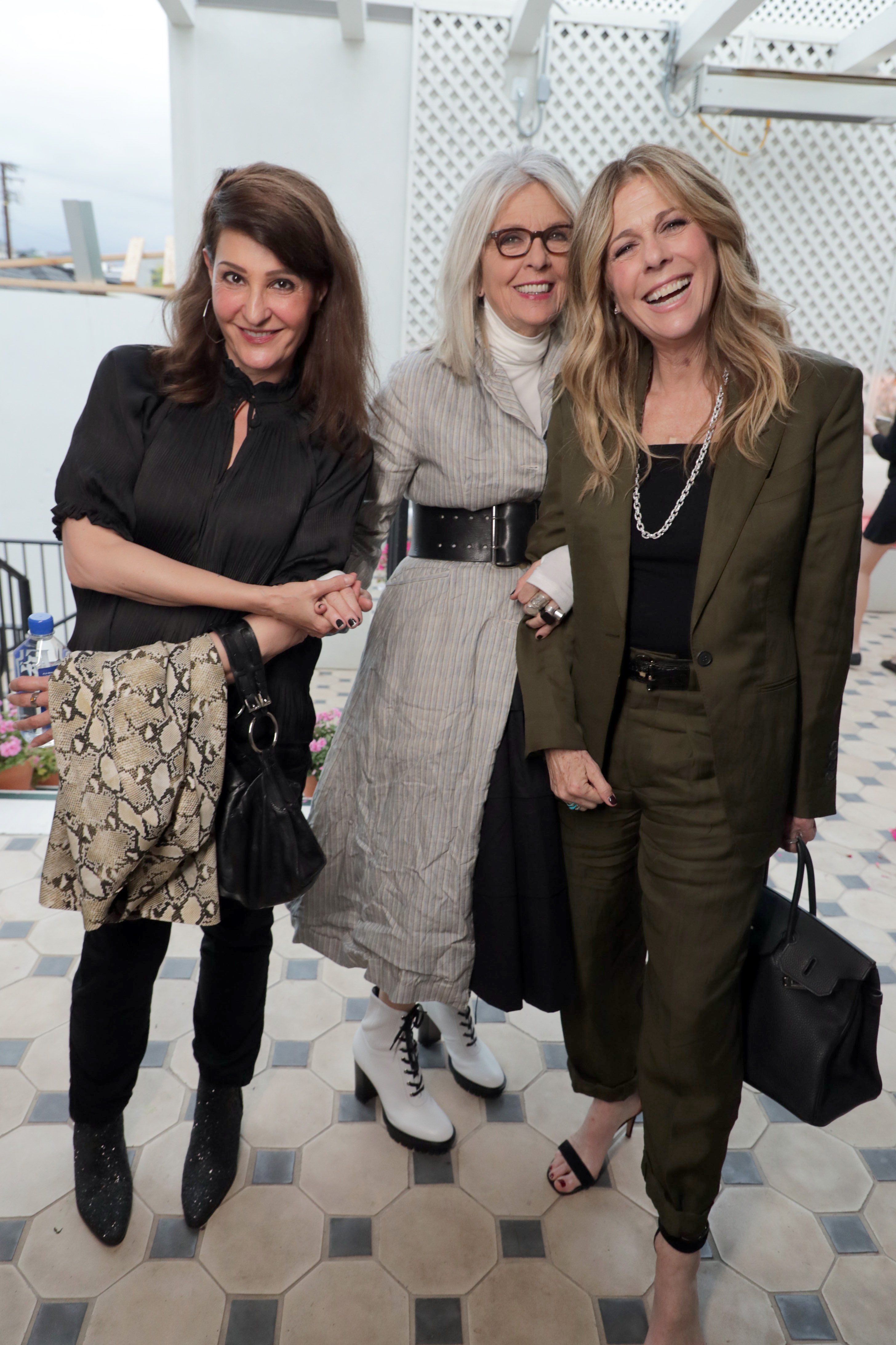 Diane Keaton and Rita Wilson with Nia Vardalos at the STXfilms "POMS" special screening in Los Angeles, California on May 7, 2019. | Source: Getty Images