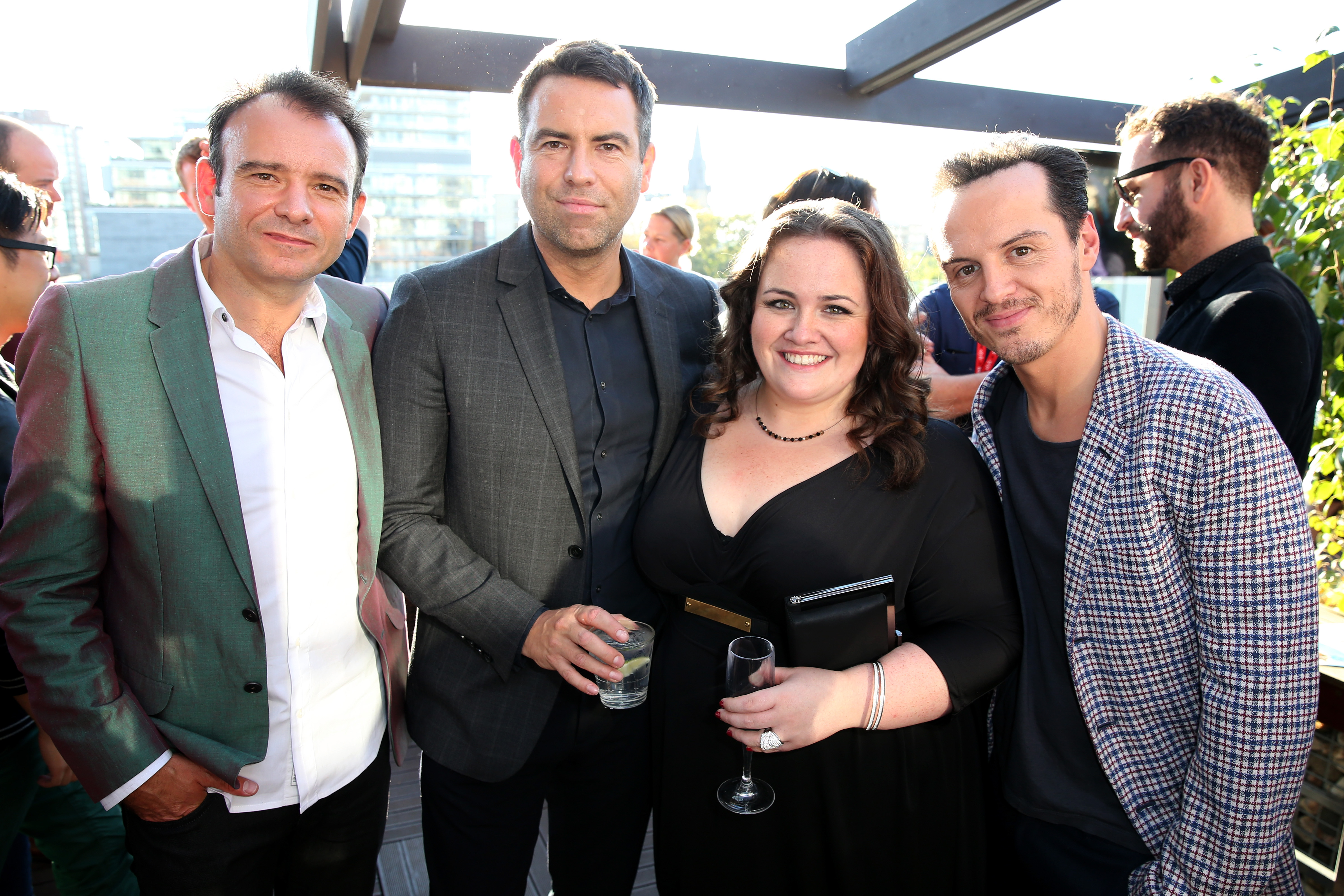 Director Matthew Warchus, writer Stephen Beresford, actors Jessica Gunning and Andrew Scott attend the British Film Commission We are UK Film Party during the 2014 Toronto International Film Festival held at the Spoke Club on September 8, 2014, in Toronto, Canada | Source: Getty Images
