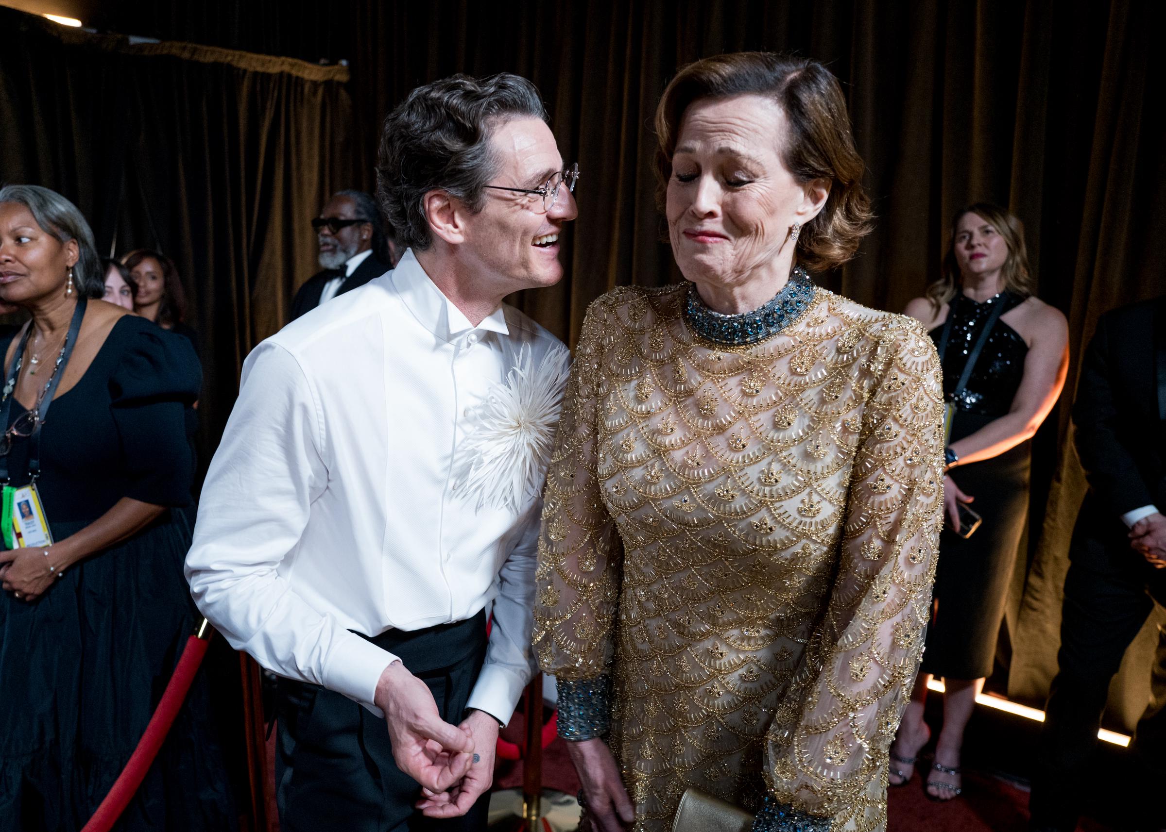 Pedro Pascal with Sigourney Weaver | Source: Getty Images