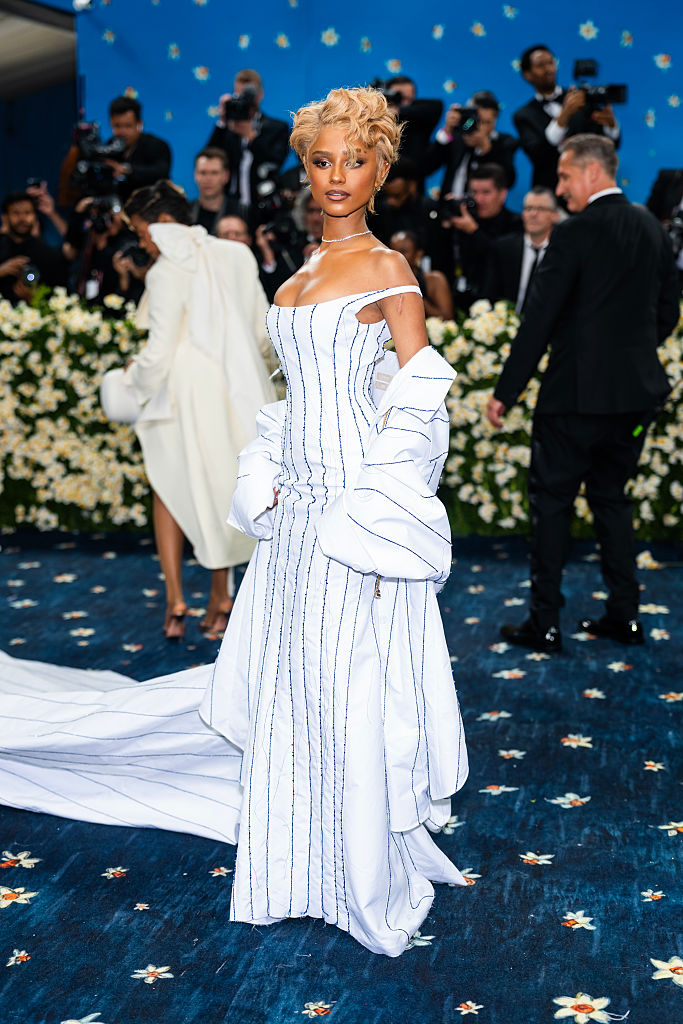 Tyla at the 2025 Met Gala at the Metropolitan Museum of Art in New York City on May 5, celebrating the theme "Superfine: Tailoring Black Style.