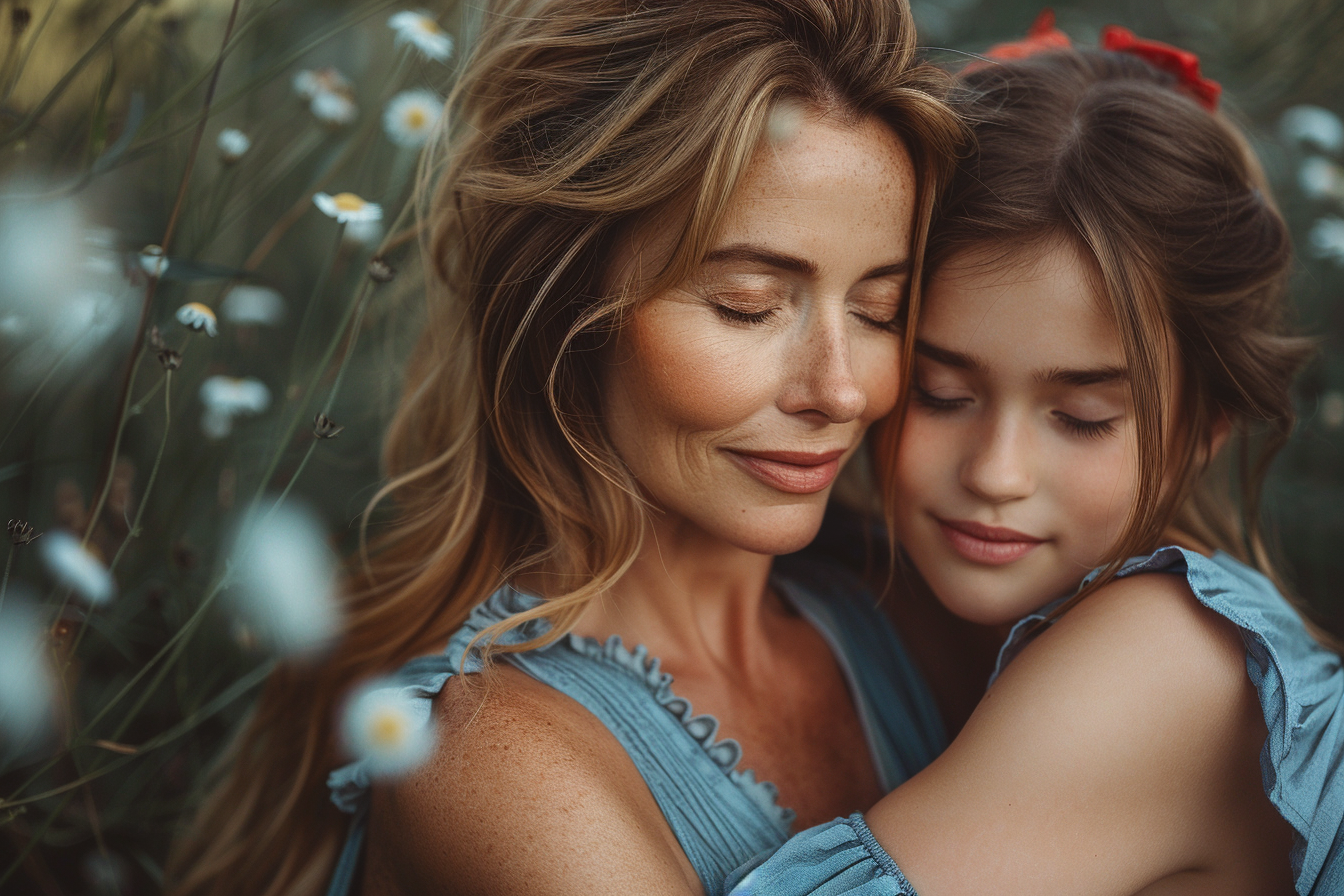 Mother and daughter hugging | Source: Midjourney