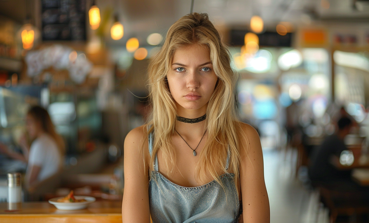 An angry woman in a restaurant | Source: Midjourney