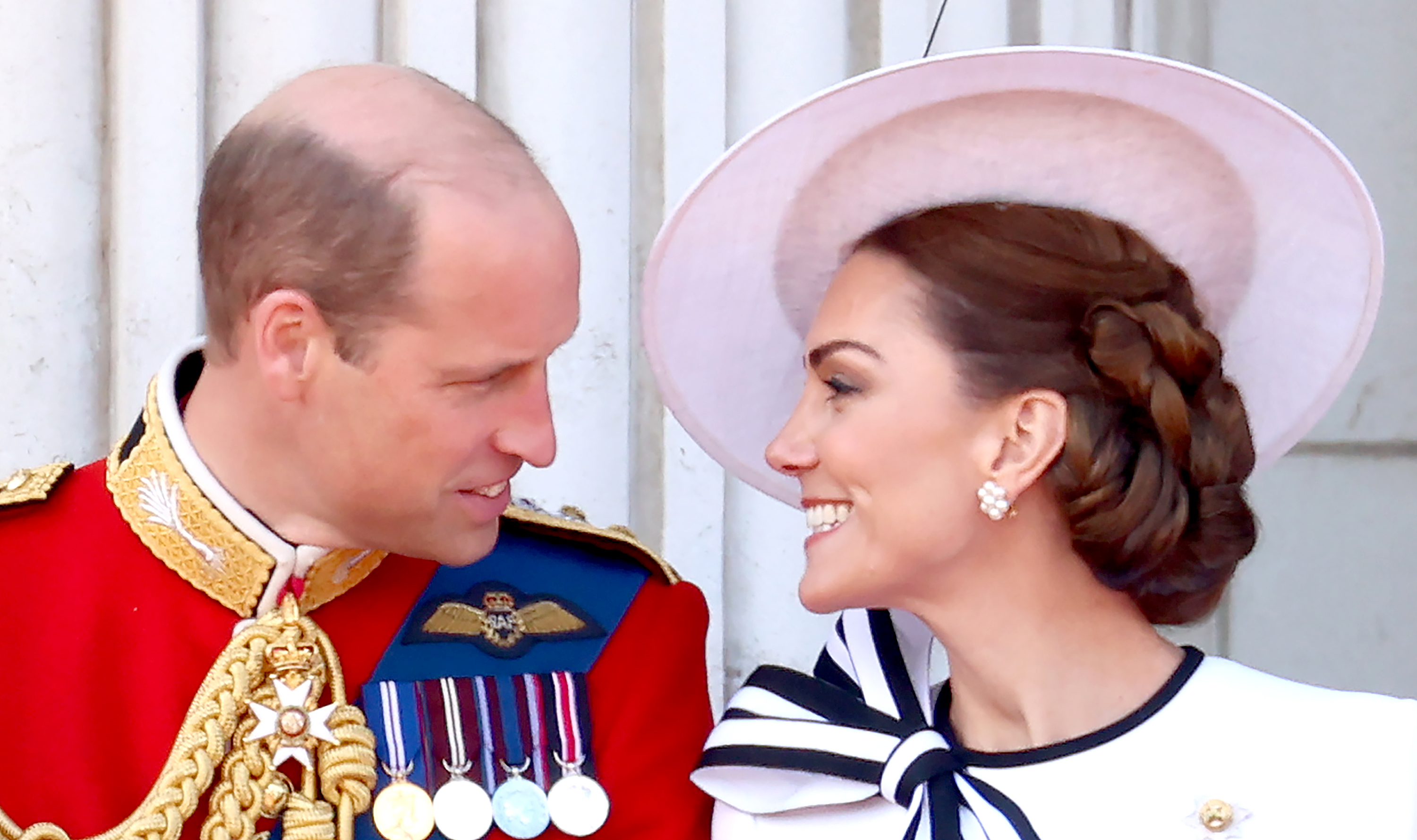 Prince William and Princess Catherine stand on the balcony at Trooping the Colour at Buckingham Palace in London on June 15, 2024 | Source: Getty Images