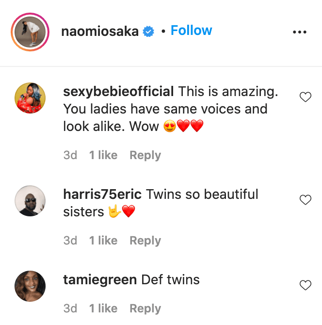 Screenshot of fan comments on a video of Naomi and Mari Osaka. |Source: Instagram.com/naomiosaka/