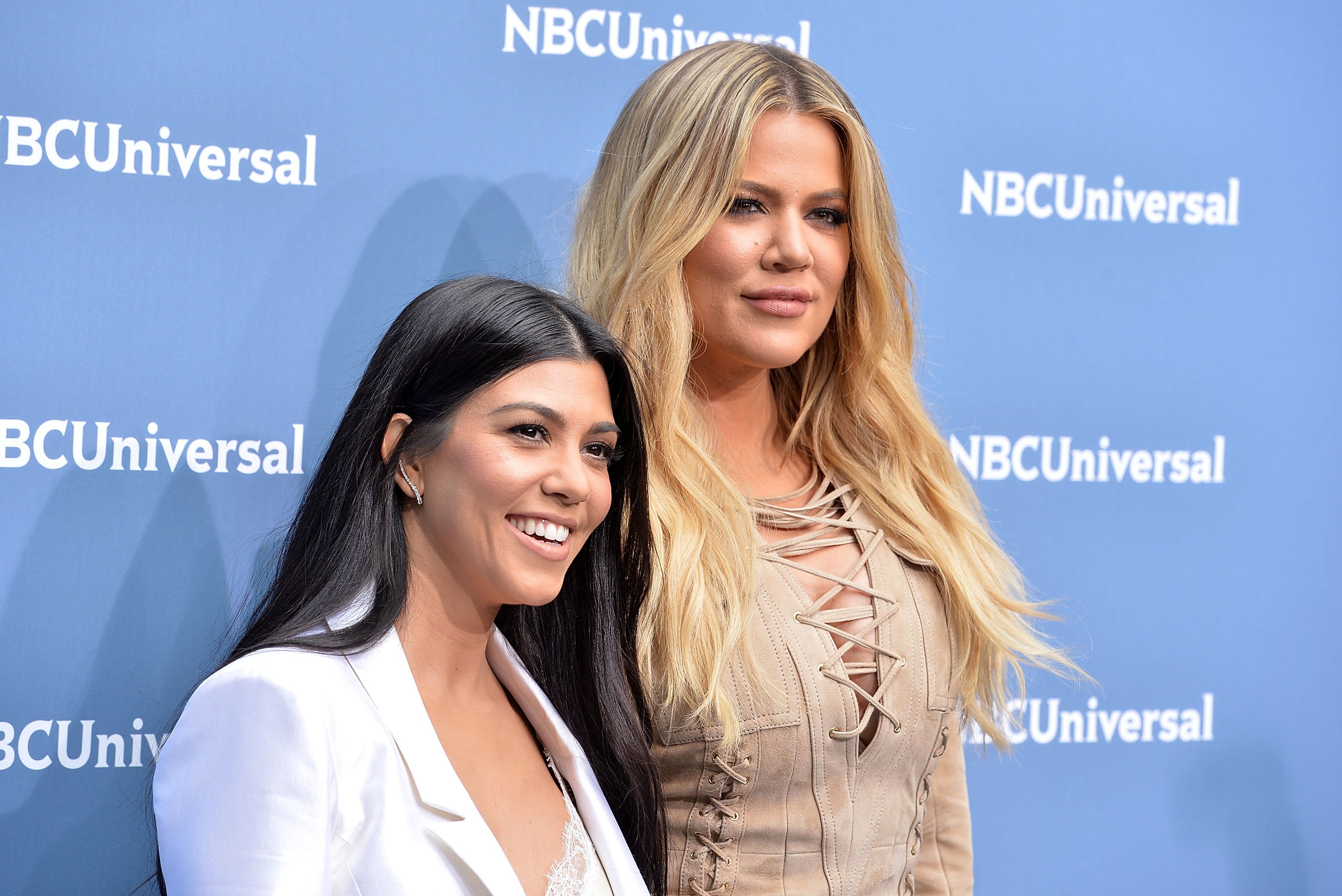 Kourtney Kardashian and Khloe Kardashian attend the NBCUniversal 2016 Upfront Presentation | Source: Getty Images