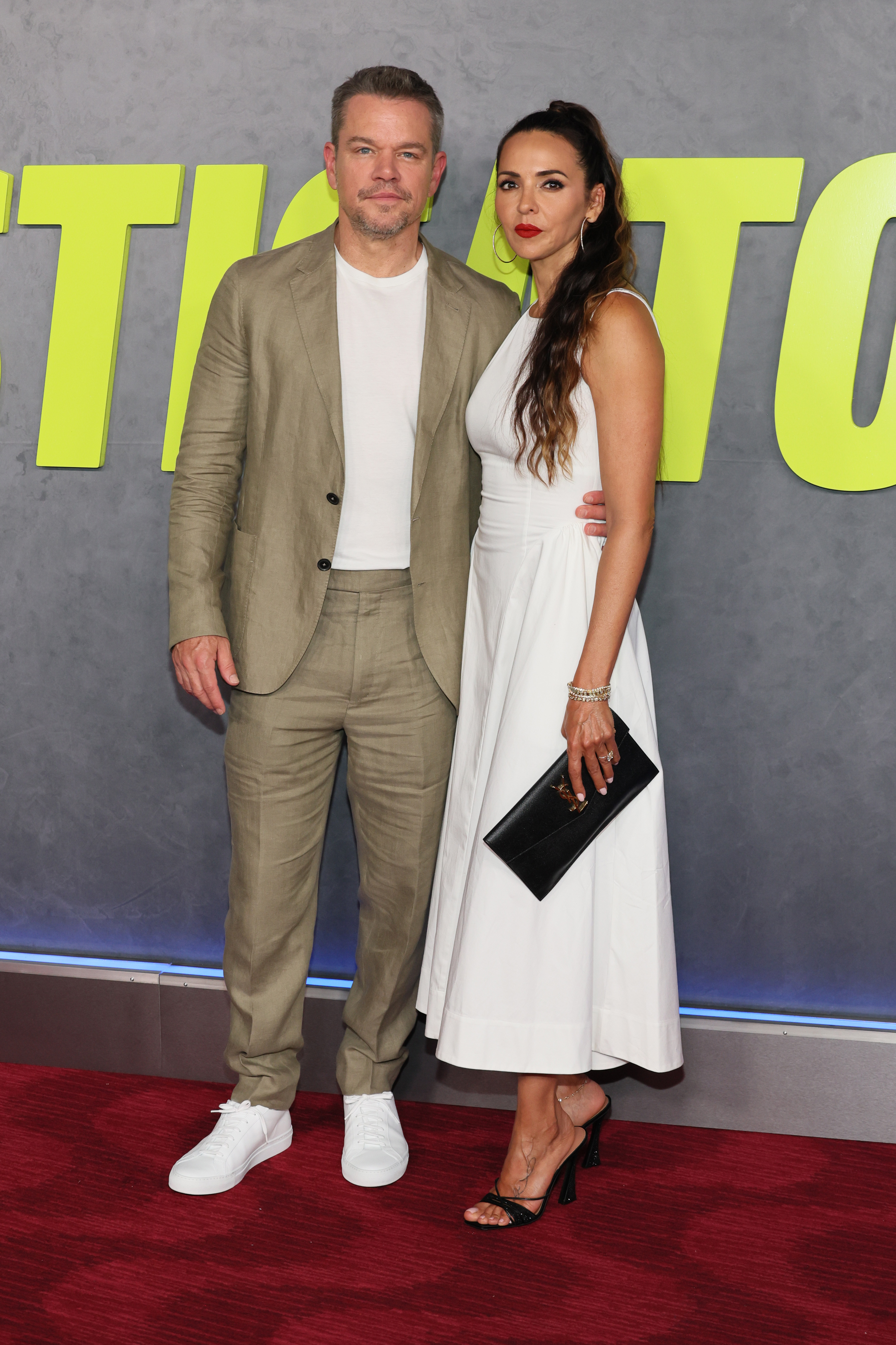 Matt Damon and Luciana Damon at the New York premiere of "The Instigators" at Jazz at Lincoln Center on July 31, 2024, in New York City | Source: Getty Images