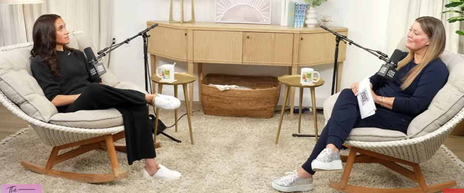 Meghan, Duchess of Sussex, and Jamie Kern Lima during Meghan's appearance on "The Jamie Kern Lima Show podcast" from a video dated April 28, 2025. | Source: YouTube/Jamie Kern Lima