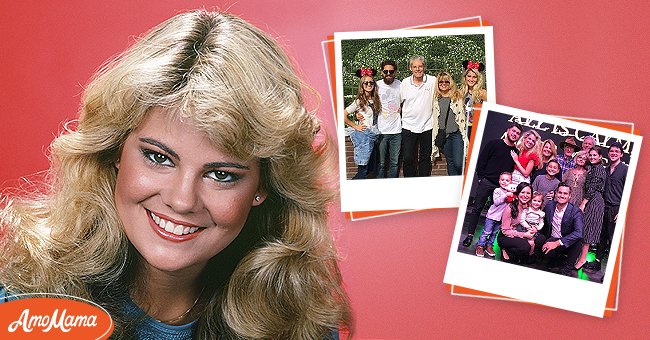 Lisa Whelchel as Blair Warner in "The Facts Of Life" [Left]. The actress with her family at Disneyland [Middle] Whelchel celebrating Christmas with her children and grandchildren [Right] | Source: Getty Images & Instagram/Lisa Whelchel
