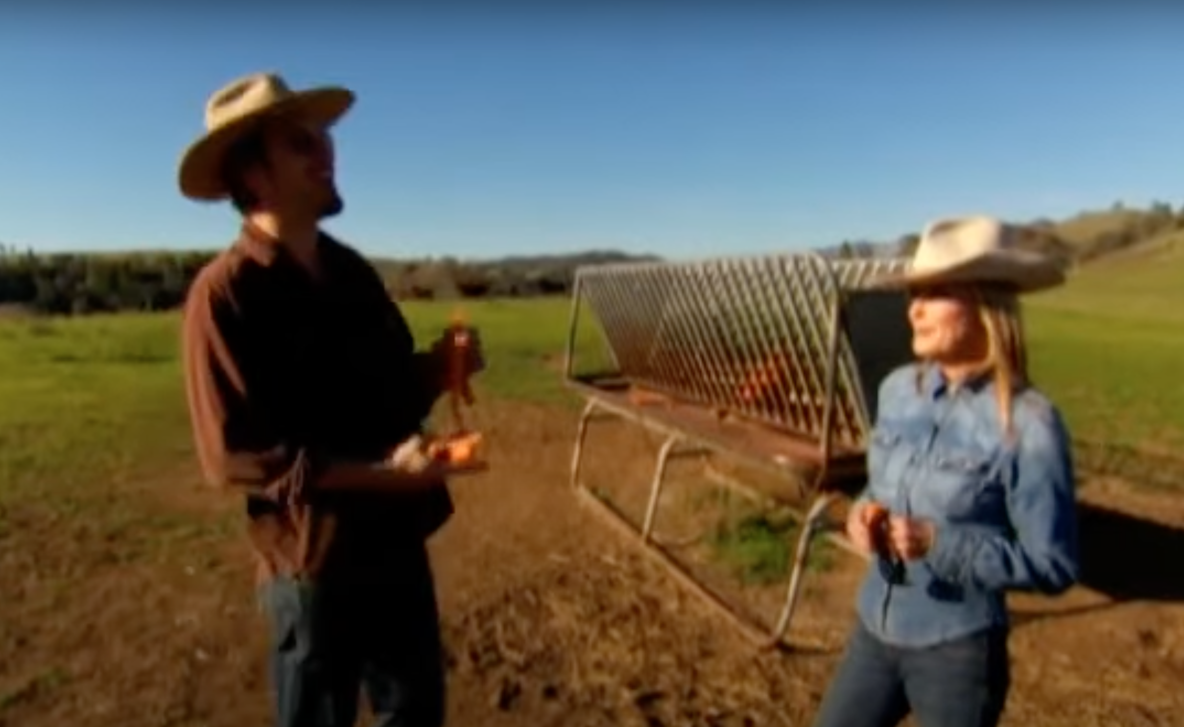 Bo Derek and John Corbett at their ranch. | Source: youtube.com/Oprah Winfrey Network