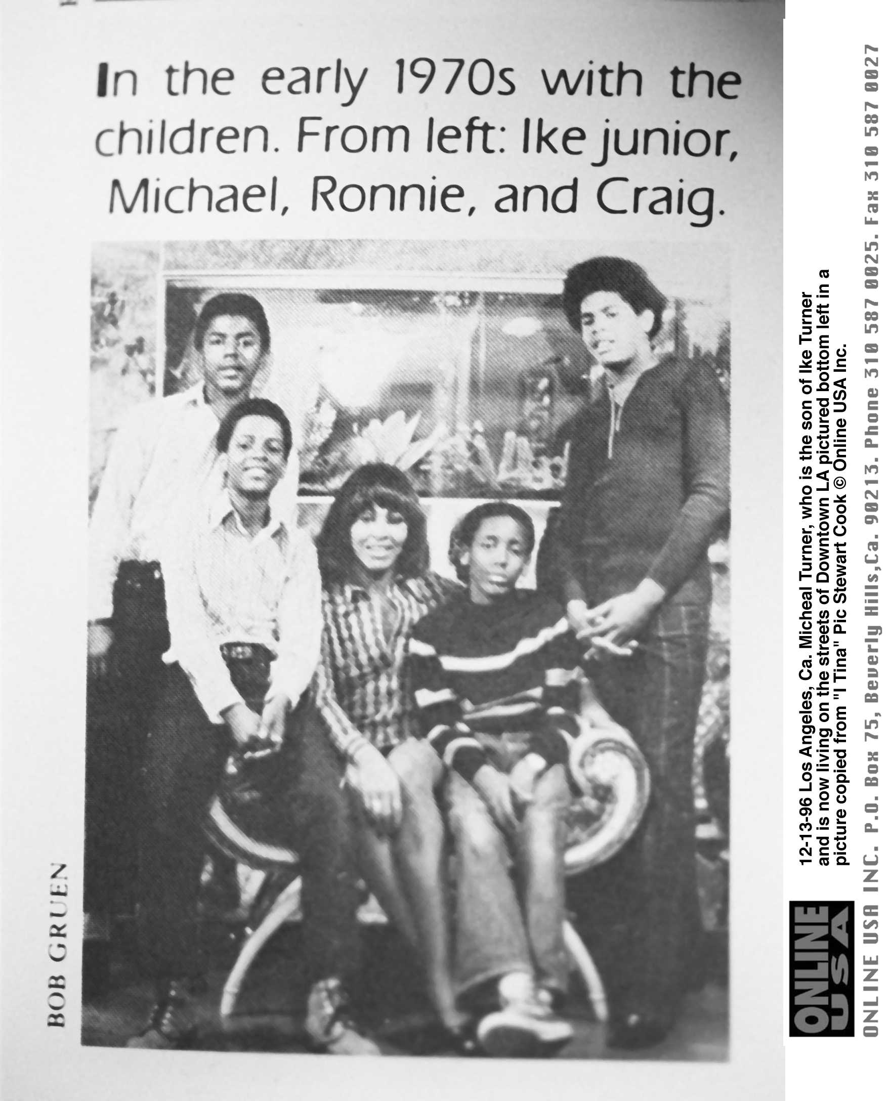 Photo of Ike Turner Jr., Michael Turner, Tina Turner, Ronnie Turner, and Raymond Craig Turner on December 13, 1996 | Source: Getty Images