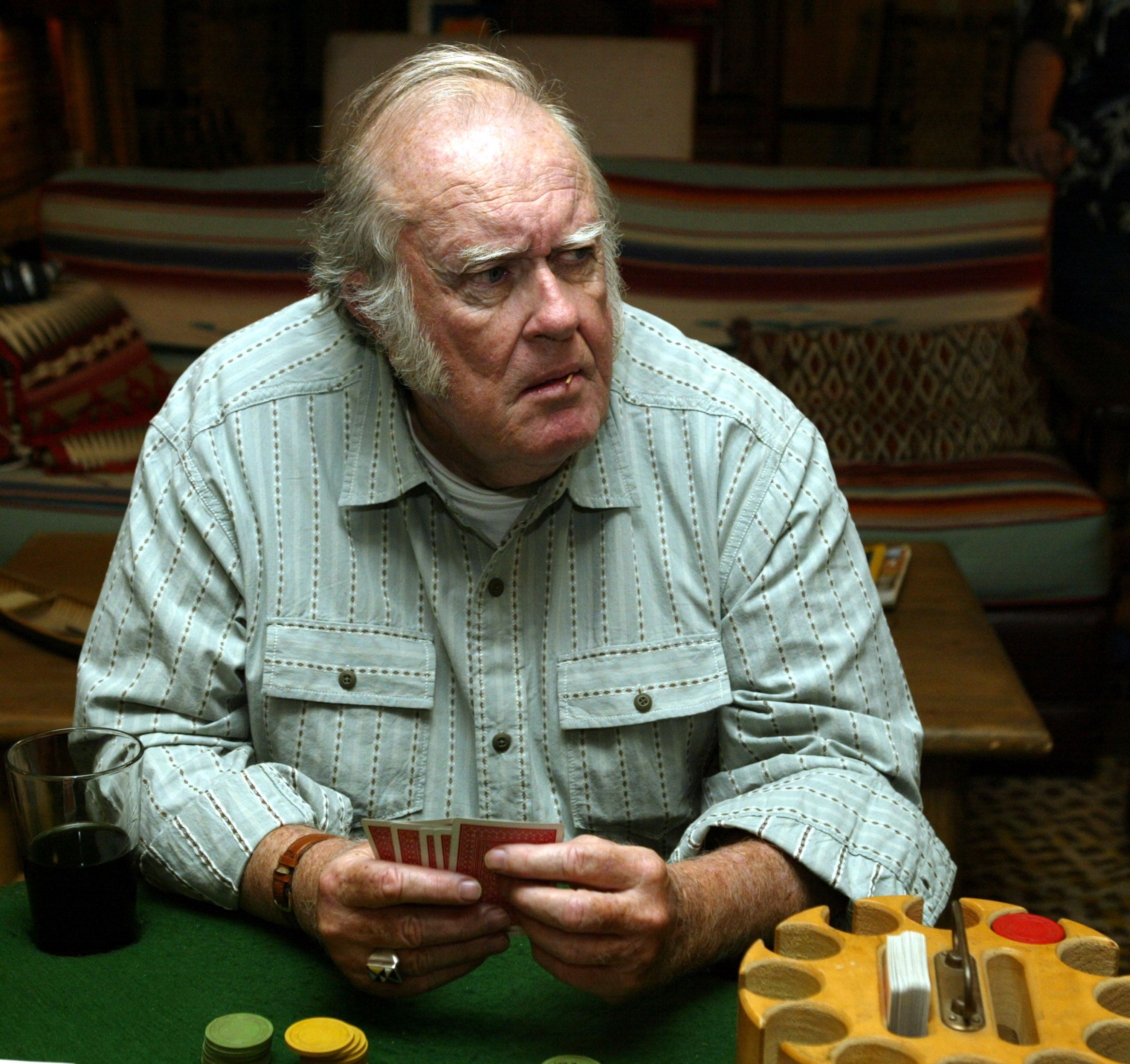 M. Emmet Walsh on the set of "Inn Trouble" on June 12, 2004, at Zaca Lake Retreat in Buellton, California, United States. | Source: Getty Images