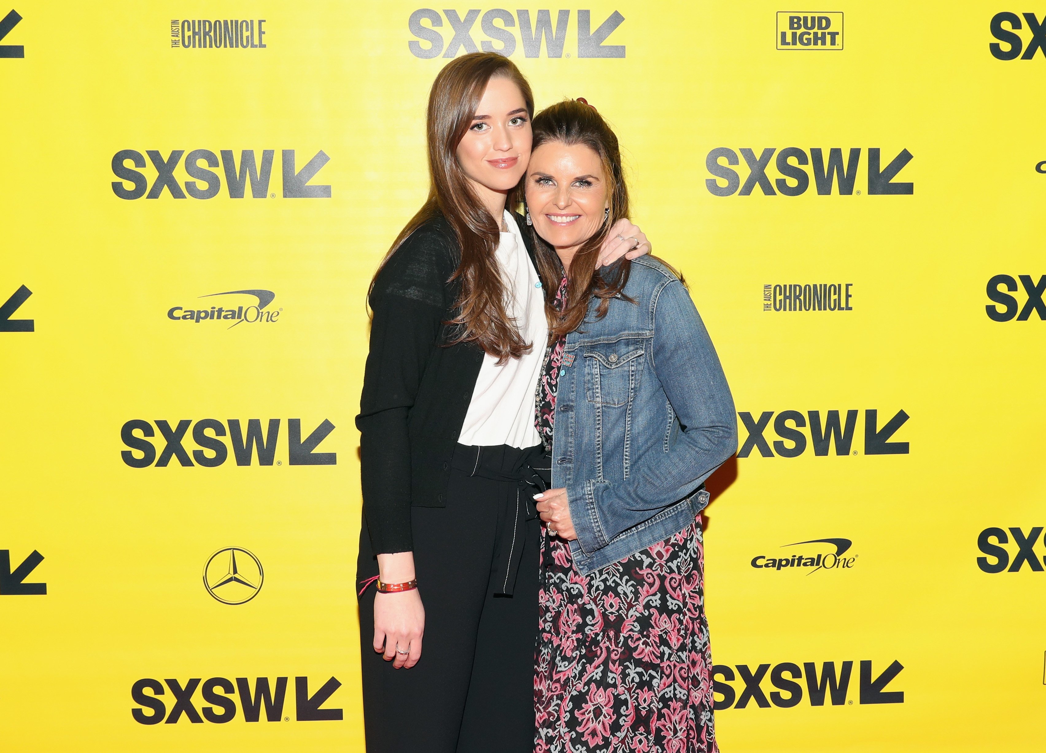 Christina Schwarzenegger and Maria Shriver at the "Take Your Pills" premiere during SXSW at Vimeo in Austin, Texas, on March 9, 2018. | Source: Getty Images