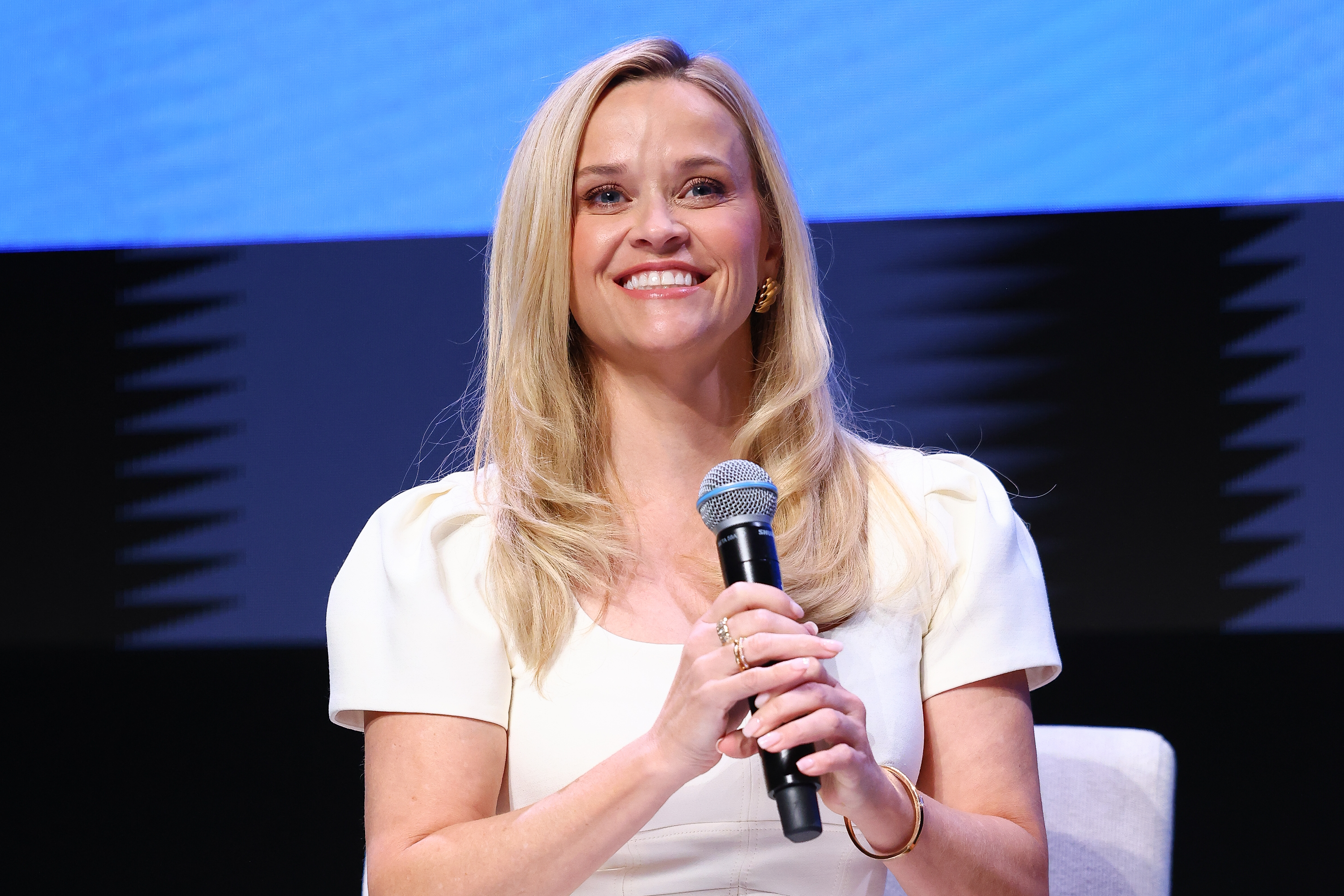 Reese Witherspoon attends the 'Joy Is Rebellion: Hello Sunshine and Gen Z Rewrite the Narrative' session during the Cannes Lions International Festival Of Creativity on June 18, 2025 in Cannes, France. | Source: Getty Images