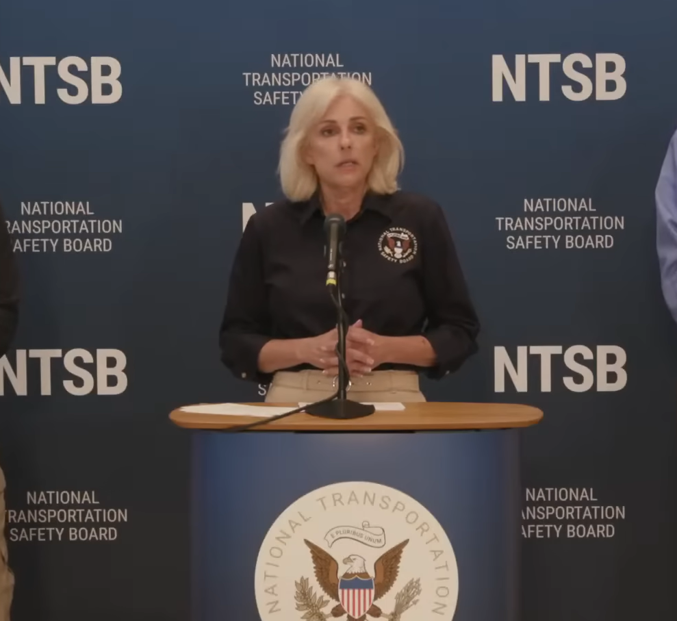Jennifer Homendy as seen in a video posted on March 23, 2026 | Source: YouTube/NTSBgov