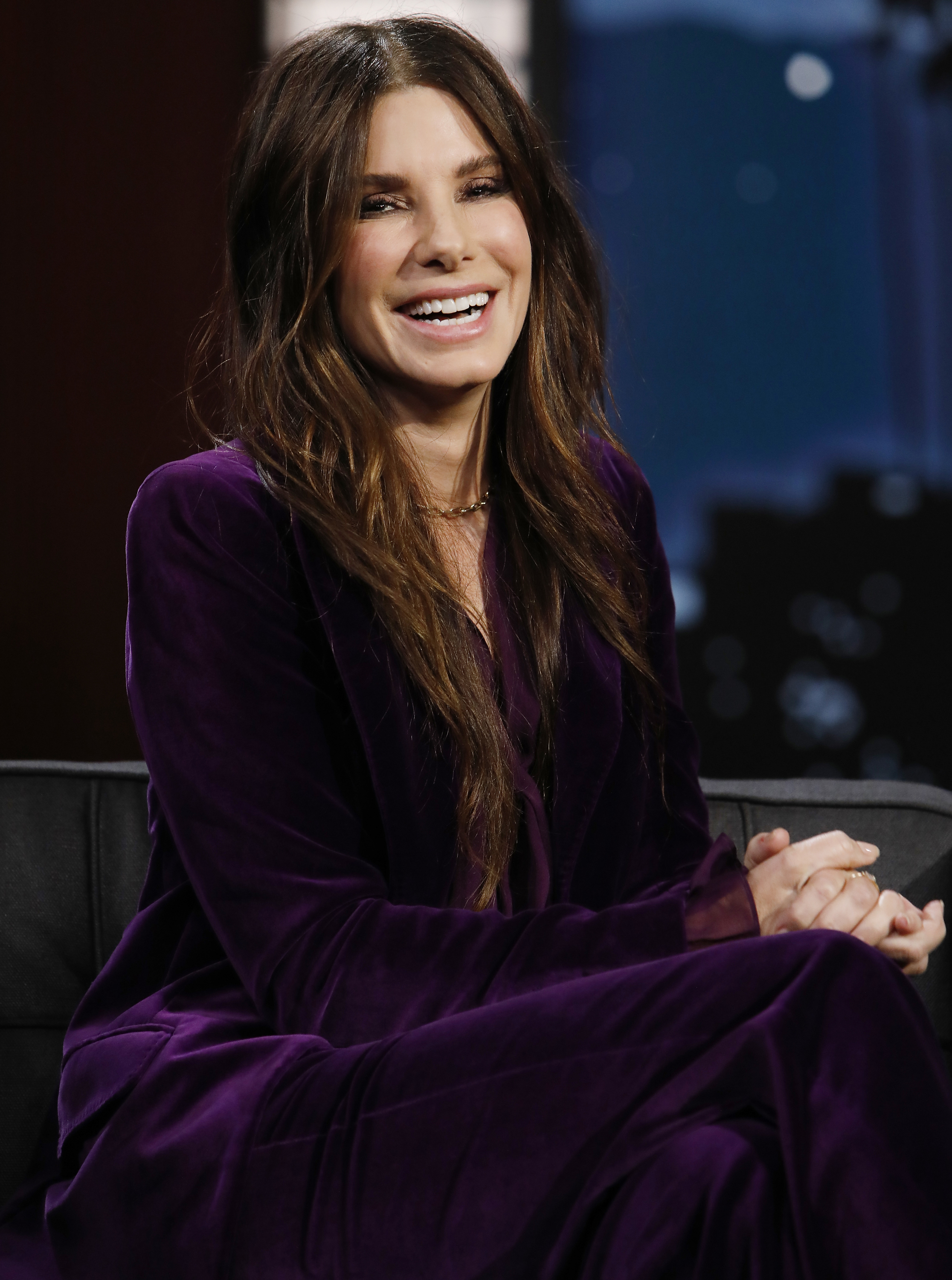 Sandra Bullock appears on "Jimmy Kimmel Live!" on November 22, 2021. | Source: Getty Images