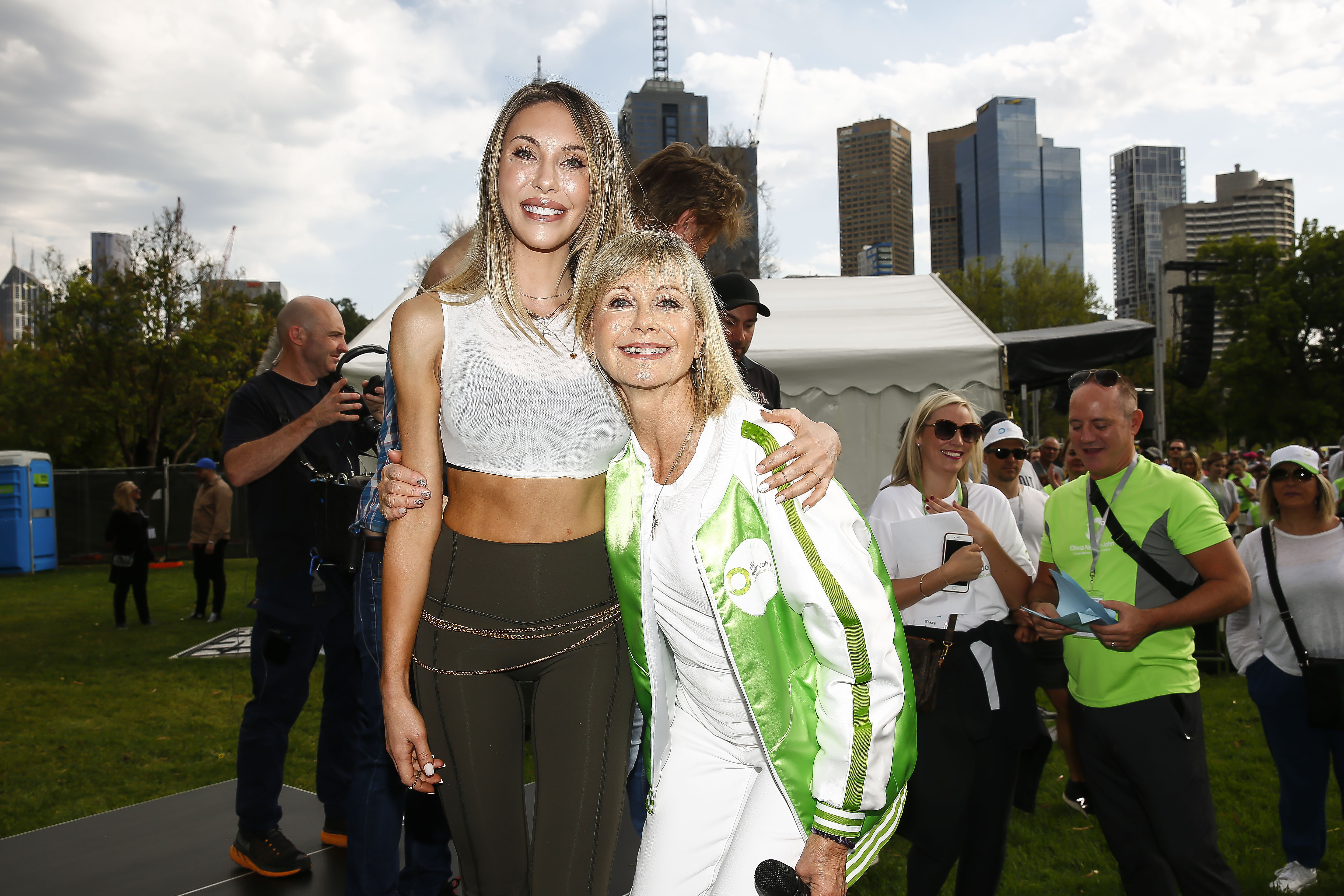 Chloe Lattanzi and Olivia Newton John attends the Olivia Newton-John Wellness Walk and Research Run on October 06, 2019, in Melbourne, Australia. | Source: Getty Images