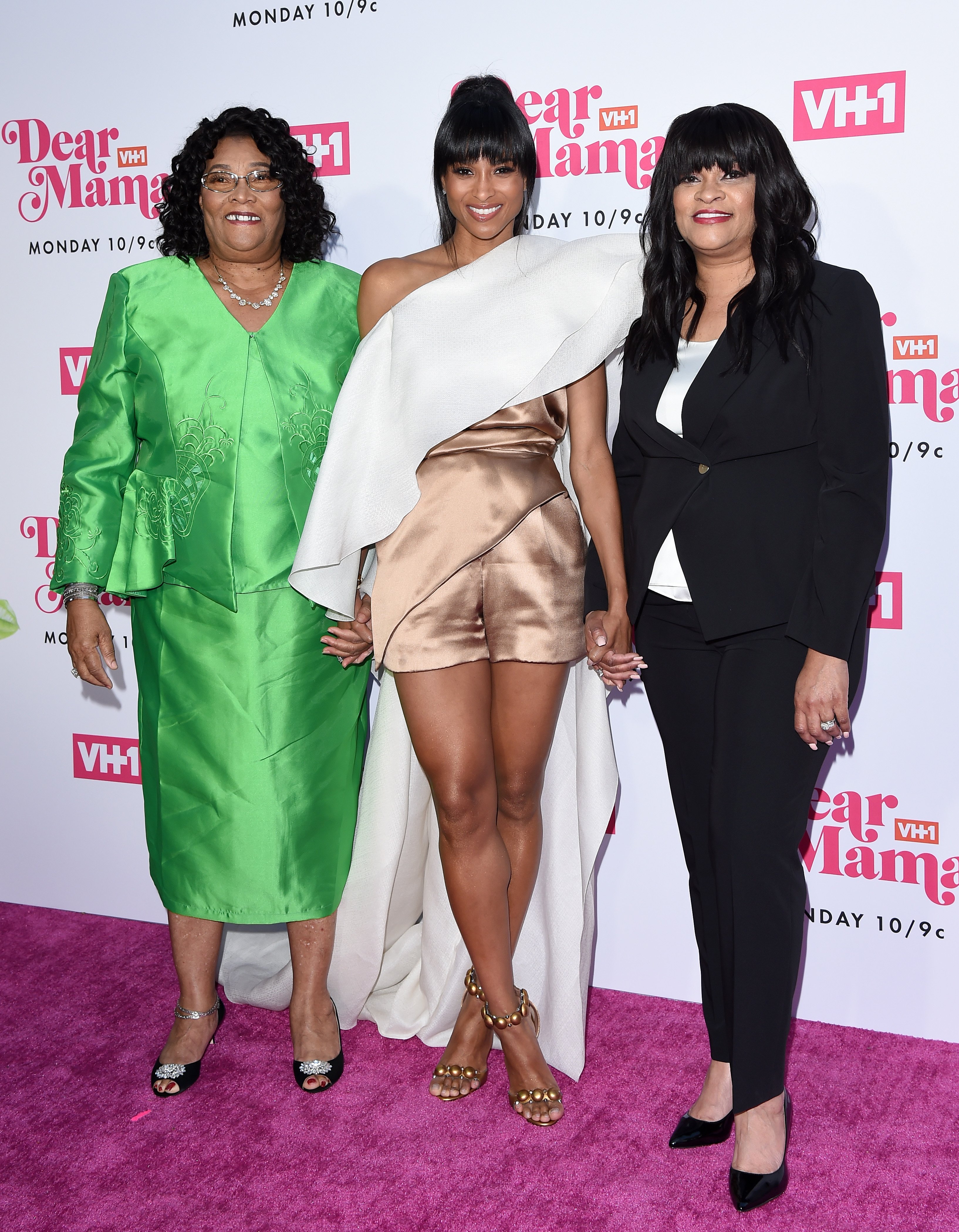 Gladys Stewart, Ciara, and Jackie Harris at the VH1's Annual "Dear Mama: A Love Letter To Mom" at The Theatre at Ace Hotel in Los Angeles, California on May 2, 2019 | Source: Getty Images