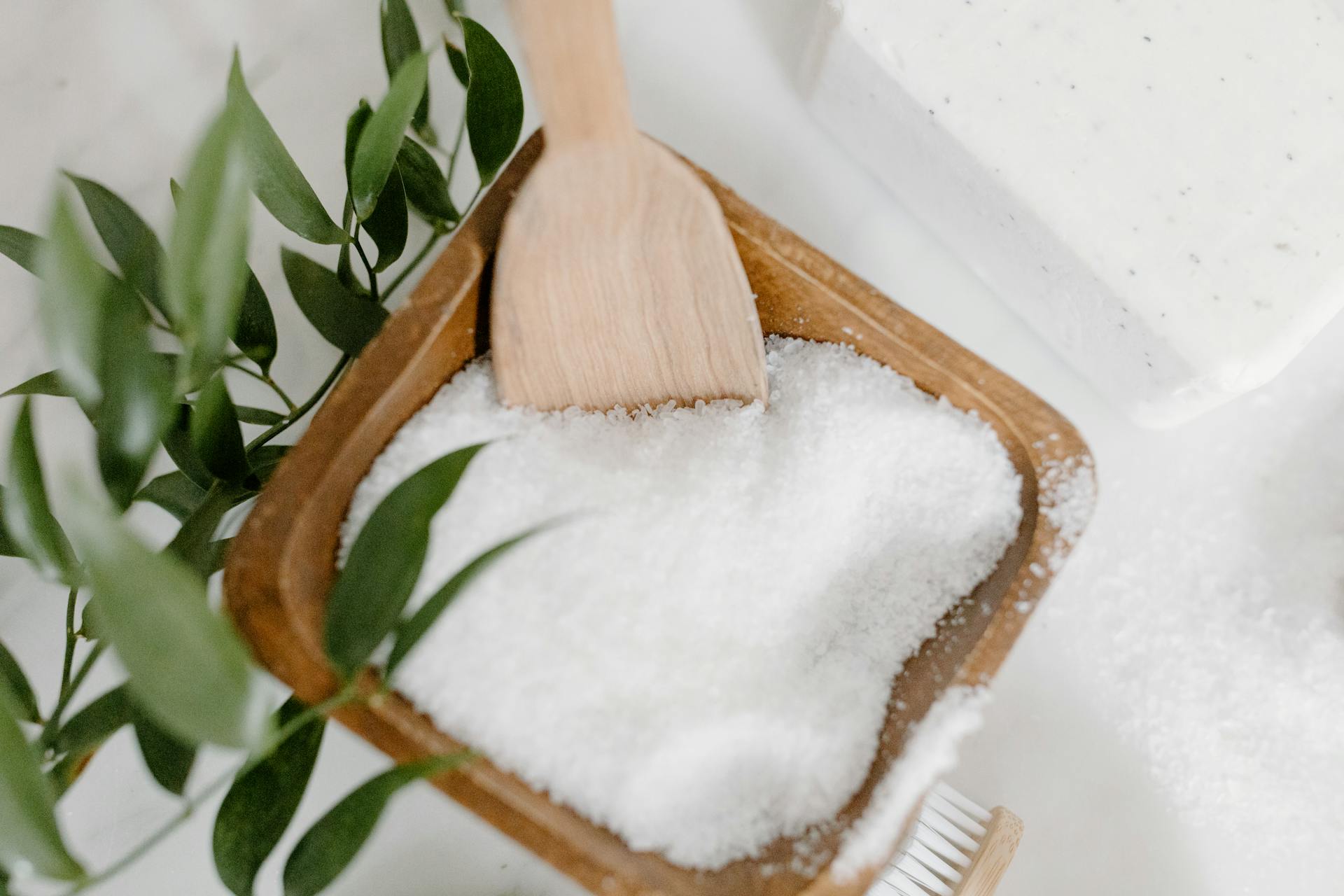 Salt in a wooden bowl | Source: Pexels