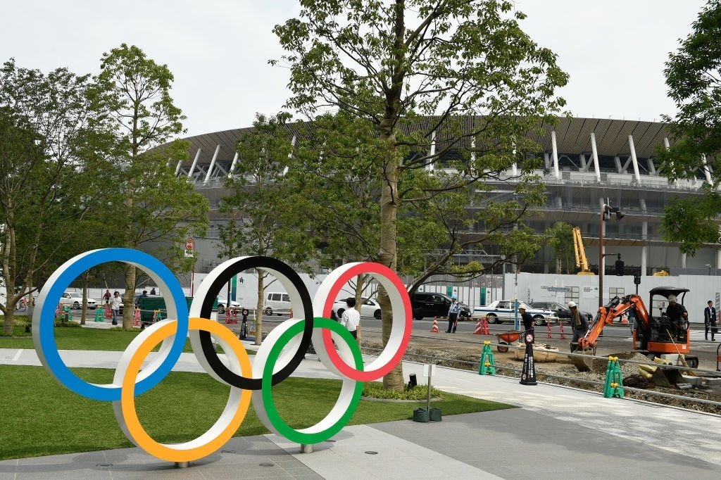 Une vue générale du nouveau stade national avant une visite des médias des sites olympiques de Tokyo 2020, le 03 juillet 2019 à Tokyo, au Japon. | Photo : Getty Images