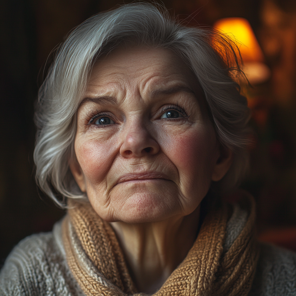 An emotional senior woman | Source: Midjourney