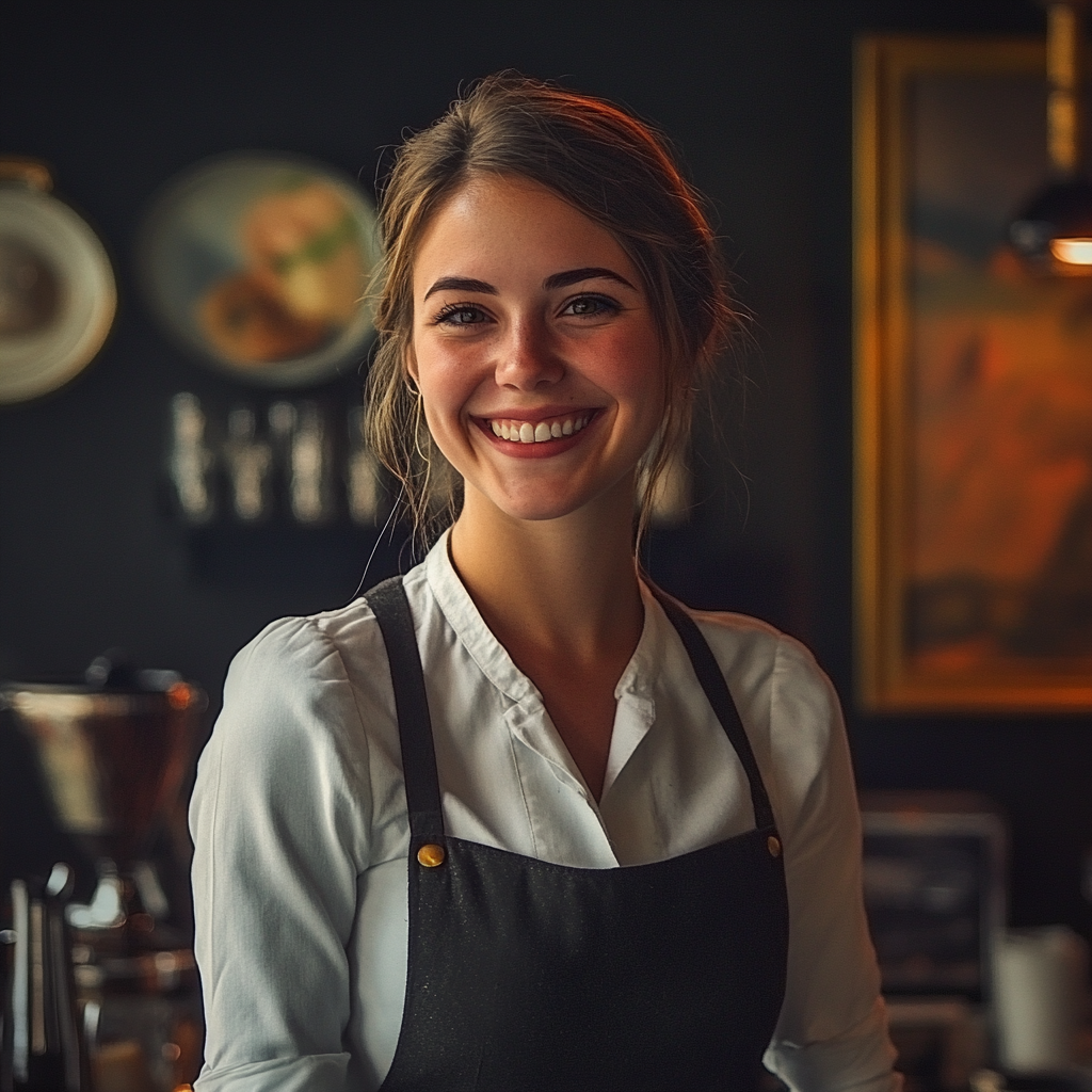 A smiling waitress | Source: Midjourney