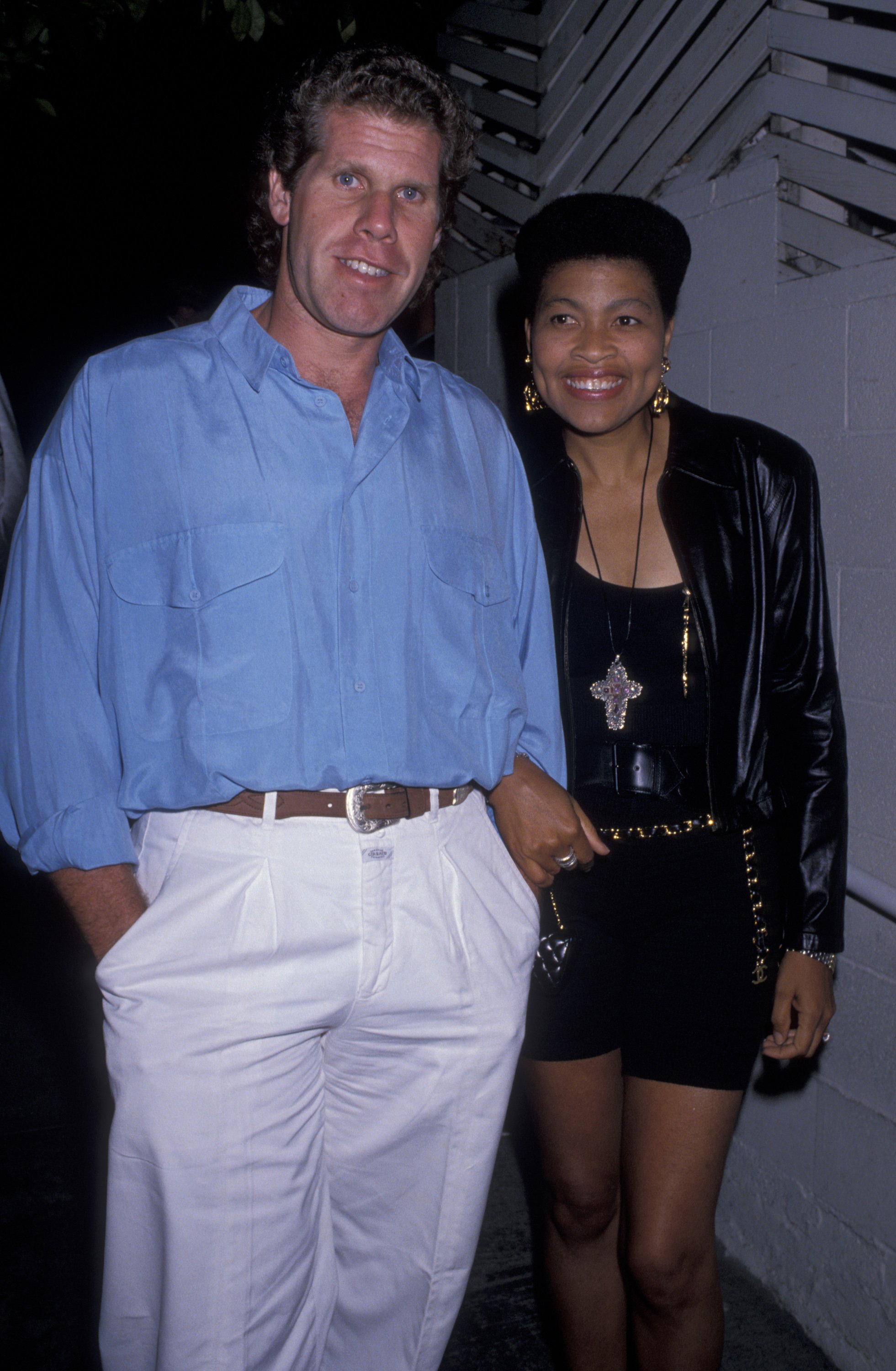 Ron Perlman and Opal Stone seen on July 14, 1989, at Spago Restaurant in West Hollywood, California. | Source: Getty Images