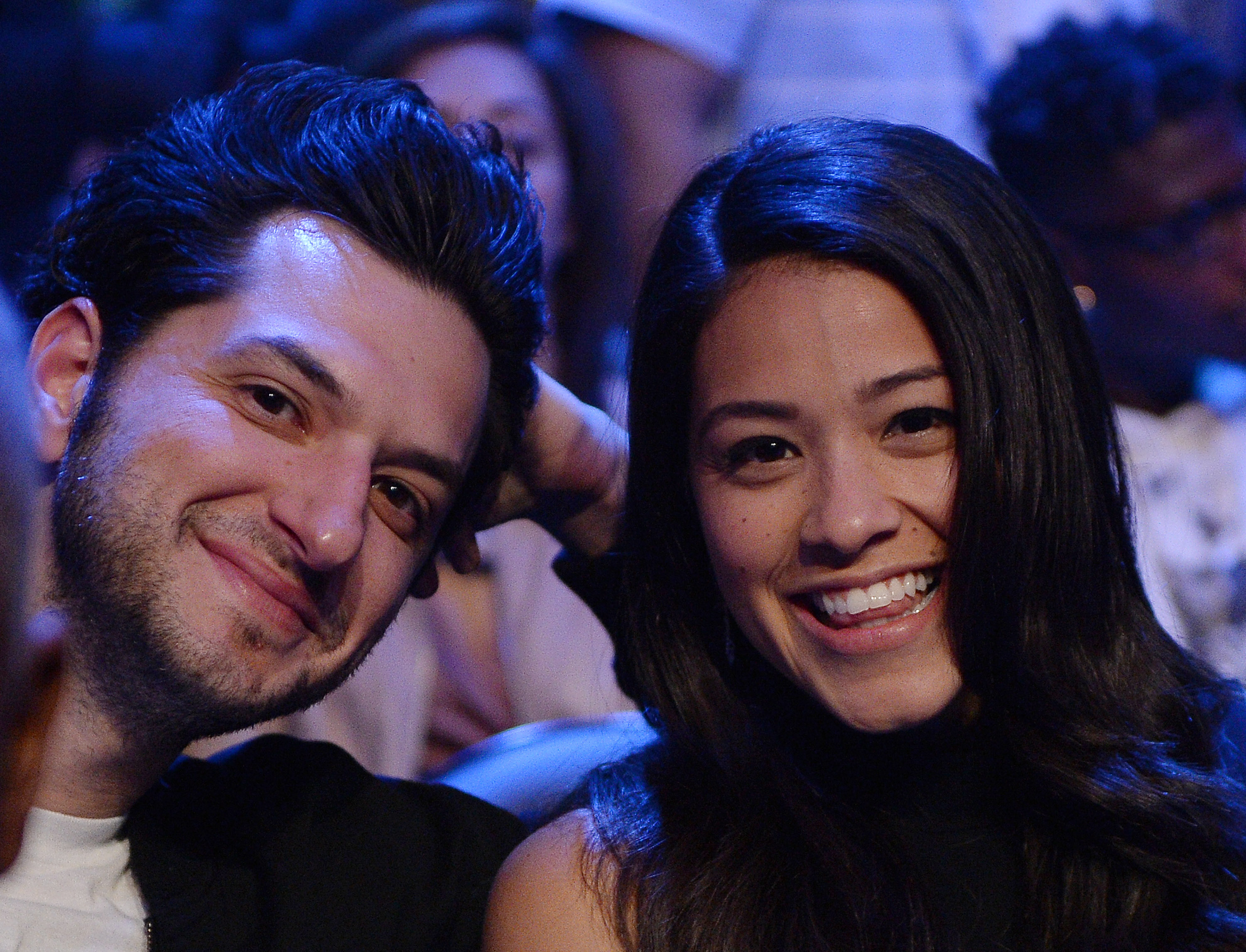 Ben Schwartz and Gina Rodriguez at the Danny Garcia and Robert Guerrero WBC championship bout in 2016, in Los Angeles, California. | Source: Getty Images