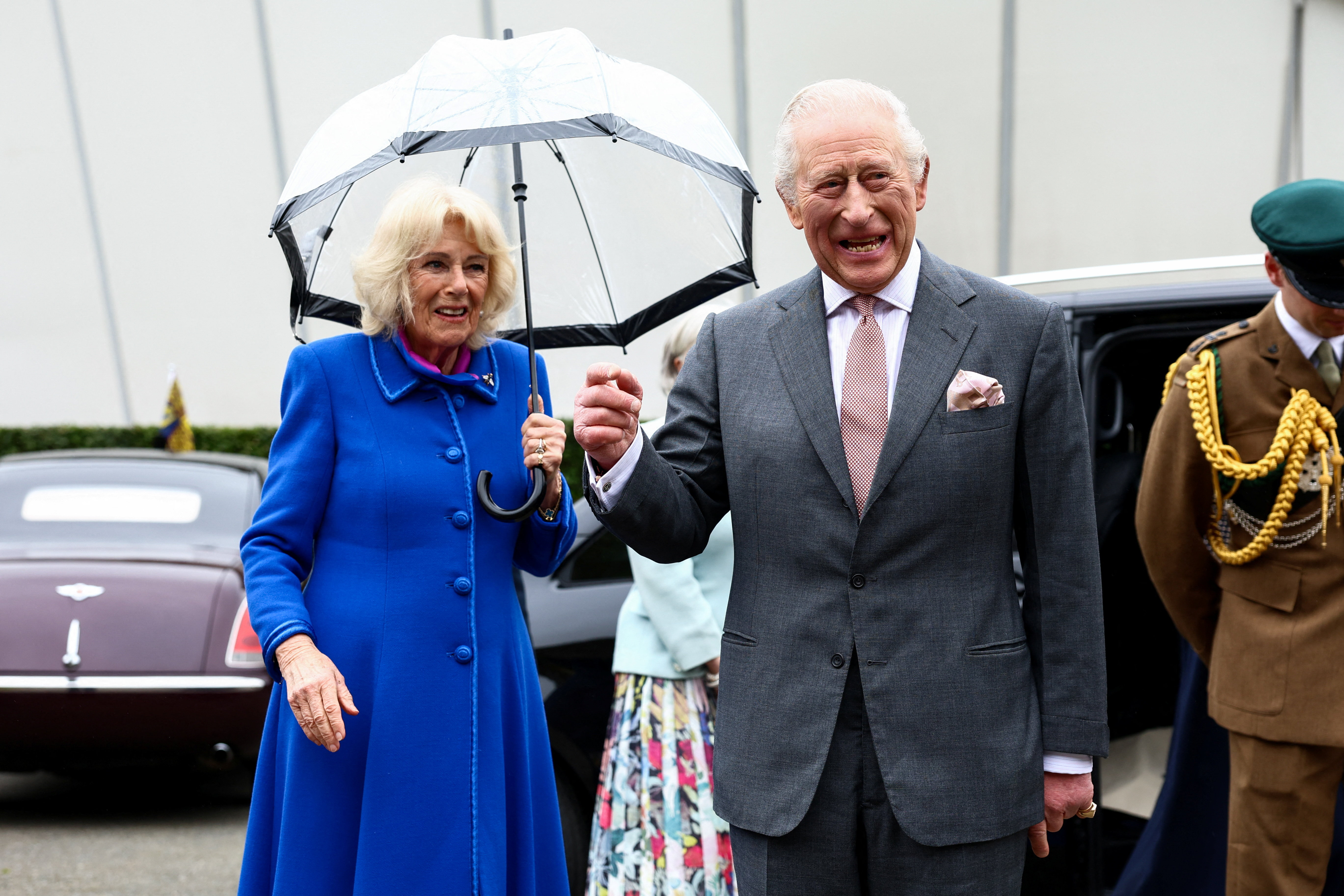 King Charles III and Queen Camilla arrive for an event celebrating The Eden Project's 25th anniversary on 24 March 2026 in St Austell, England. | Source: Getty Images