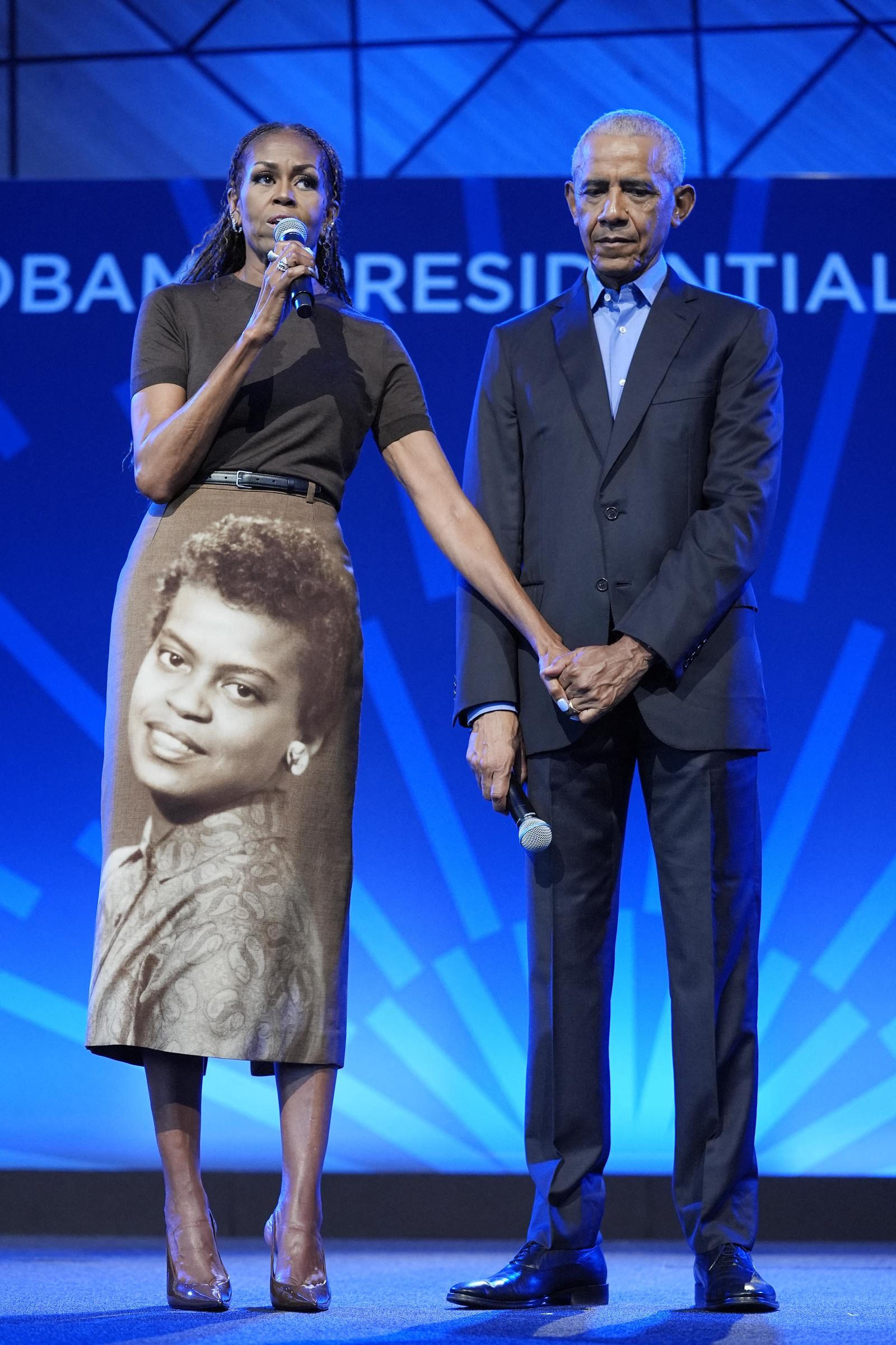 Barack reflected that Marian Robinson built a home for Michelle and Craig with "love and hope and perspective." His tribute connected the night's celebration to the family values that shaped Michelle's life. | Source: Getty Images